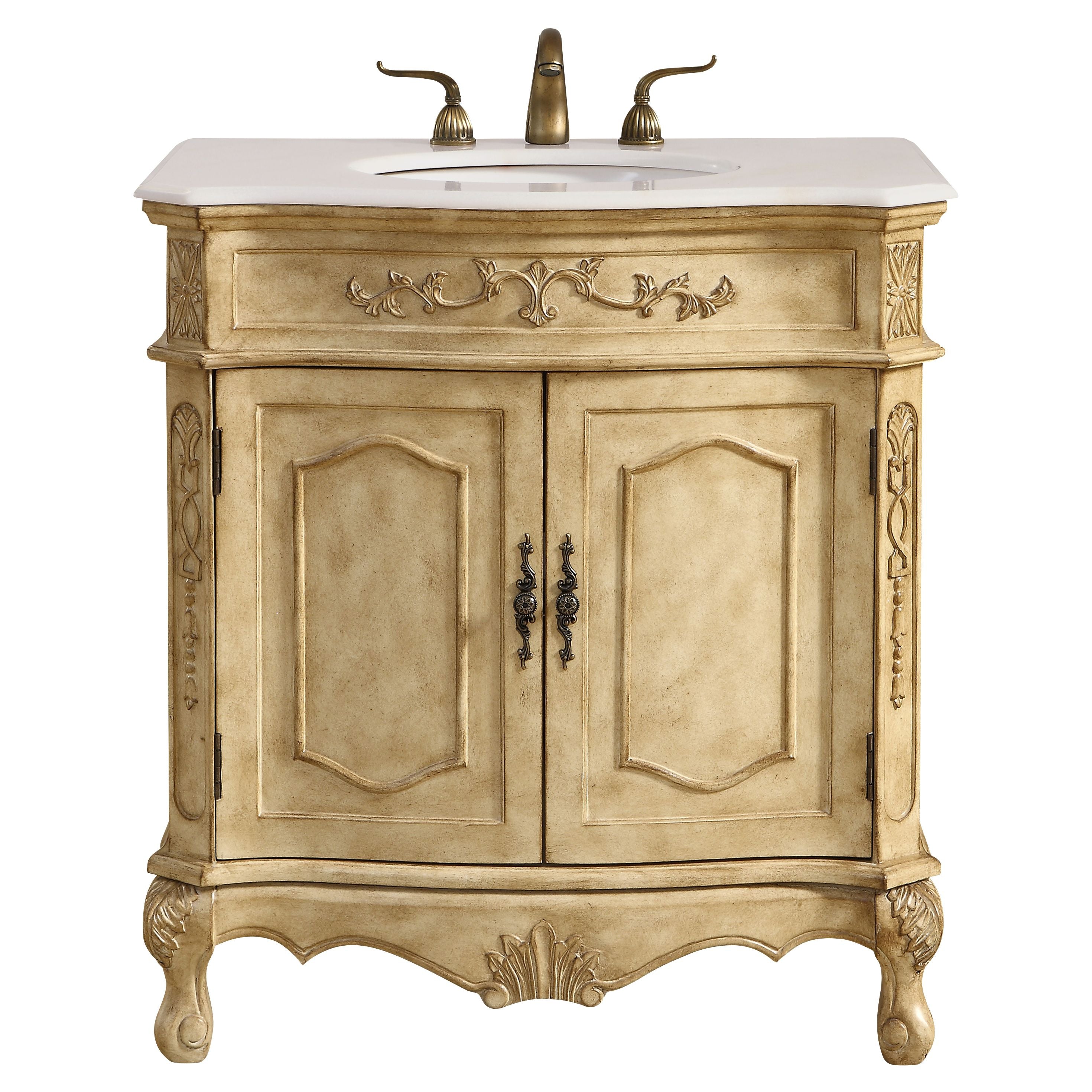 Elegant Decor, VF10132AB 32" Single Bathroom Vanity Set in Antique Beige