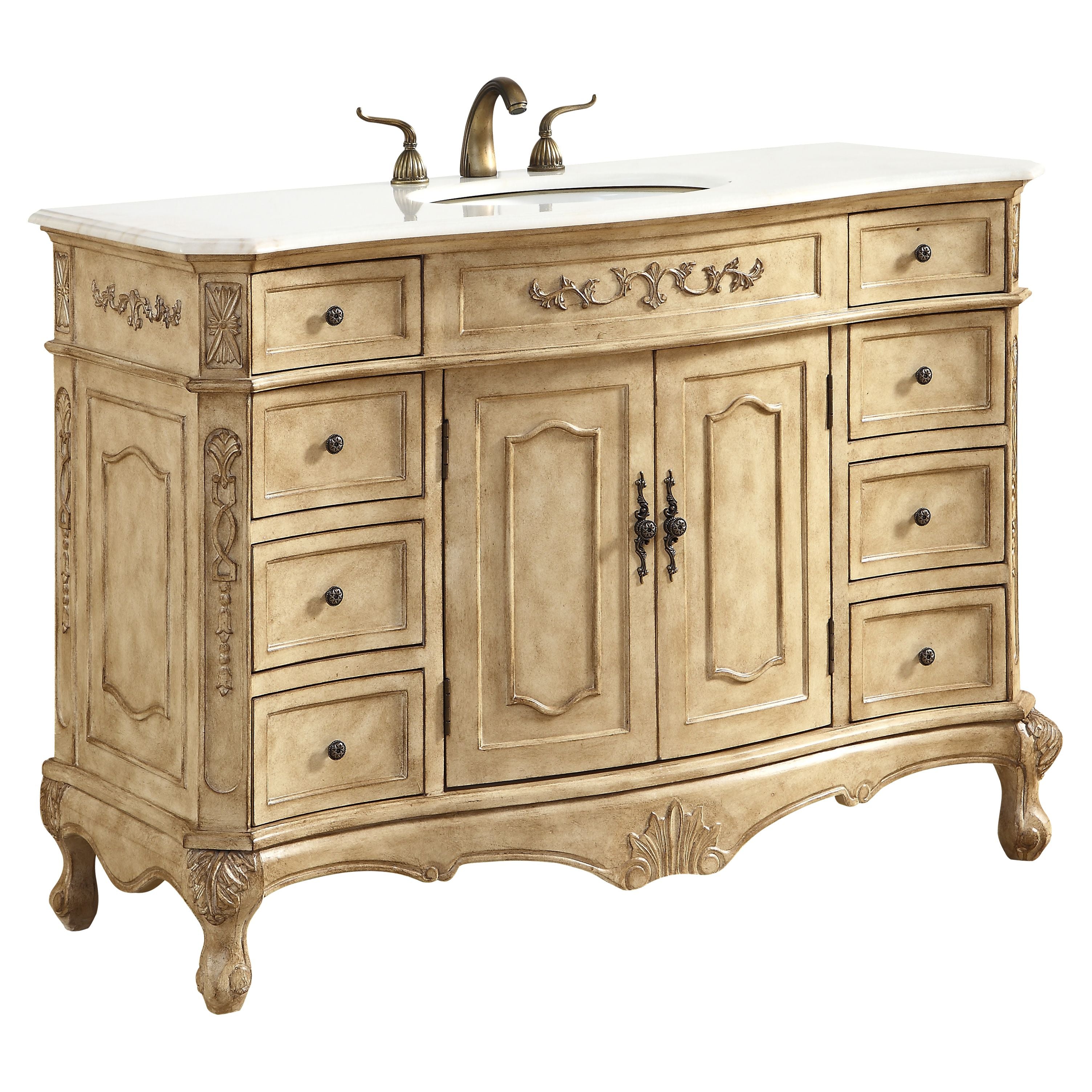 Elegant Decor, VF10148AB 48" Single Bathroom Vanity Set in Antique Beige