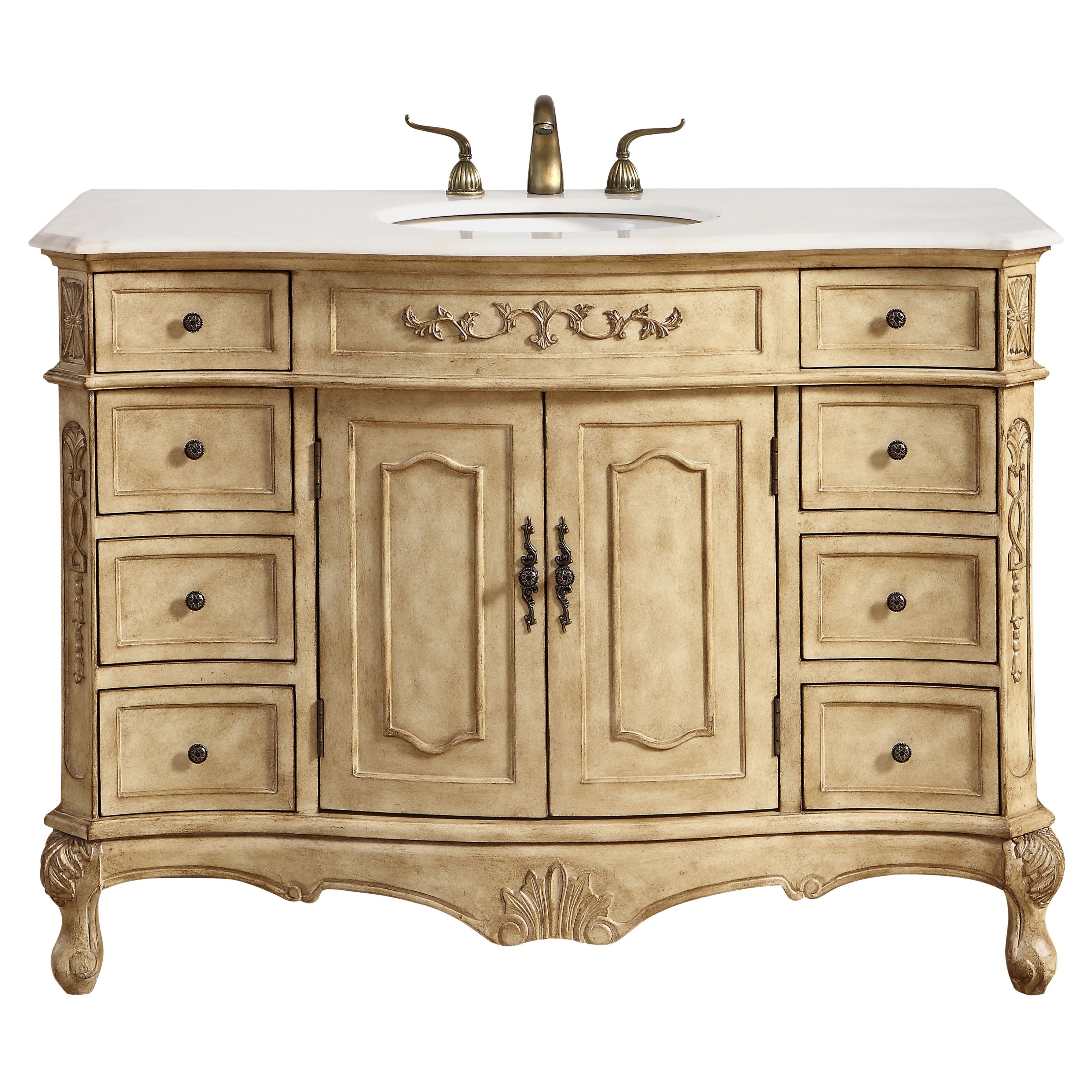 Elegant Decor, VF10148AB 48" Single Bathroom Vanity Set in Antique Beige