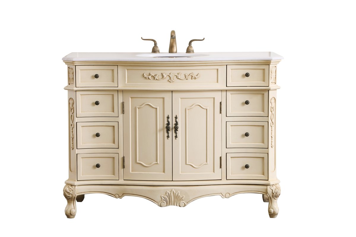 Elegant Decor, VF10148LT 48" Single Bathroom Vanity Set in Light Antique Beige