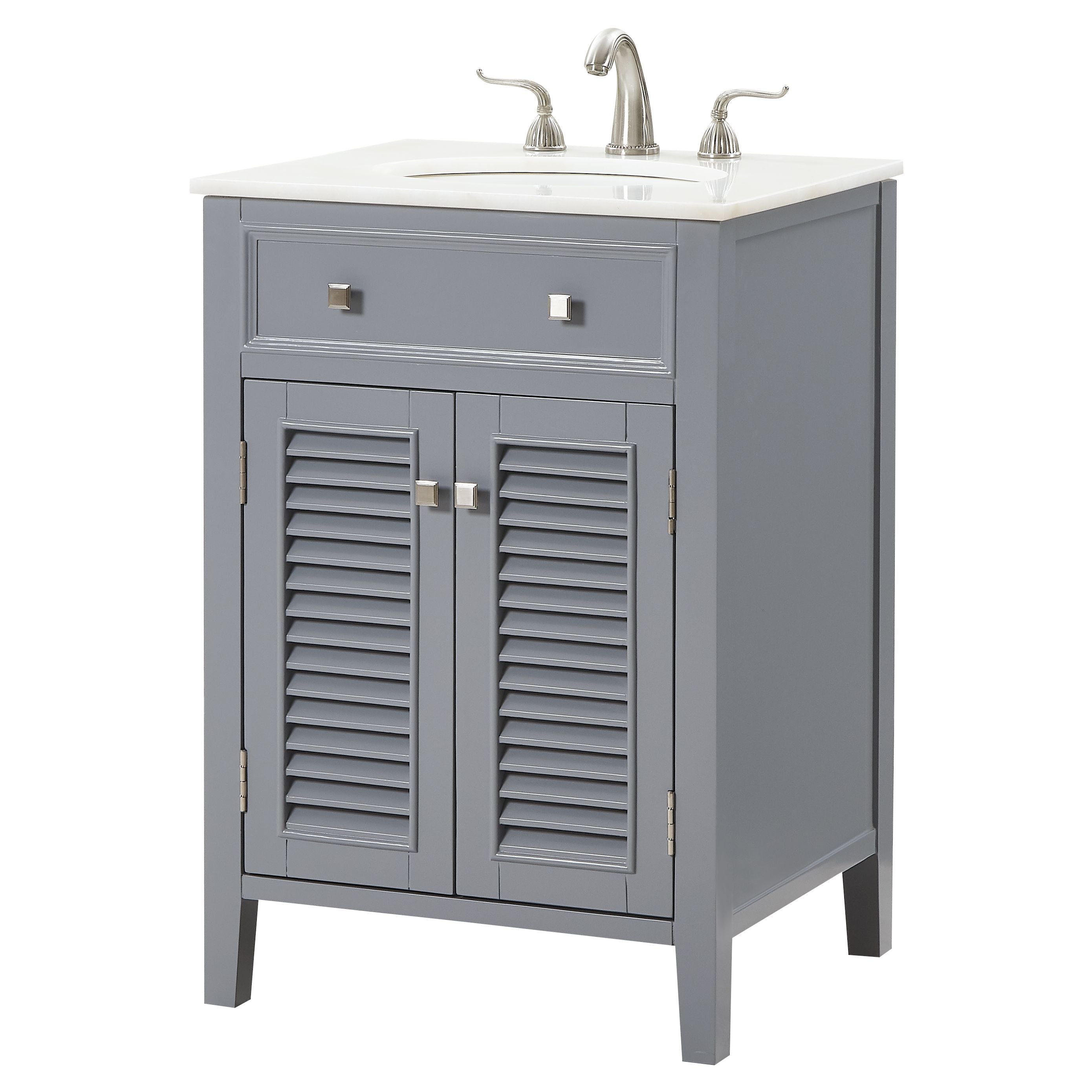 Elegant Decor, VF10424GR 24" Single Bathroom Vanity Set in Grey