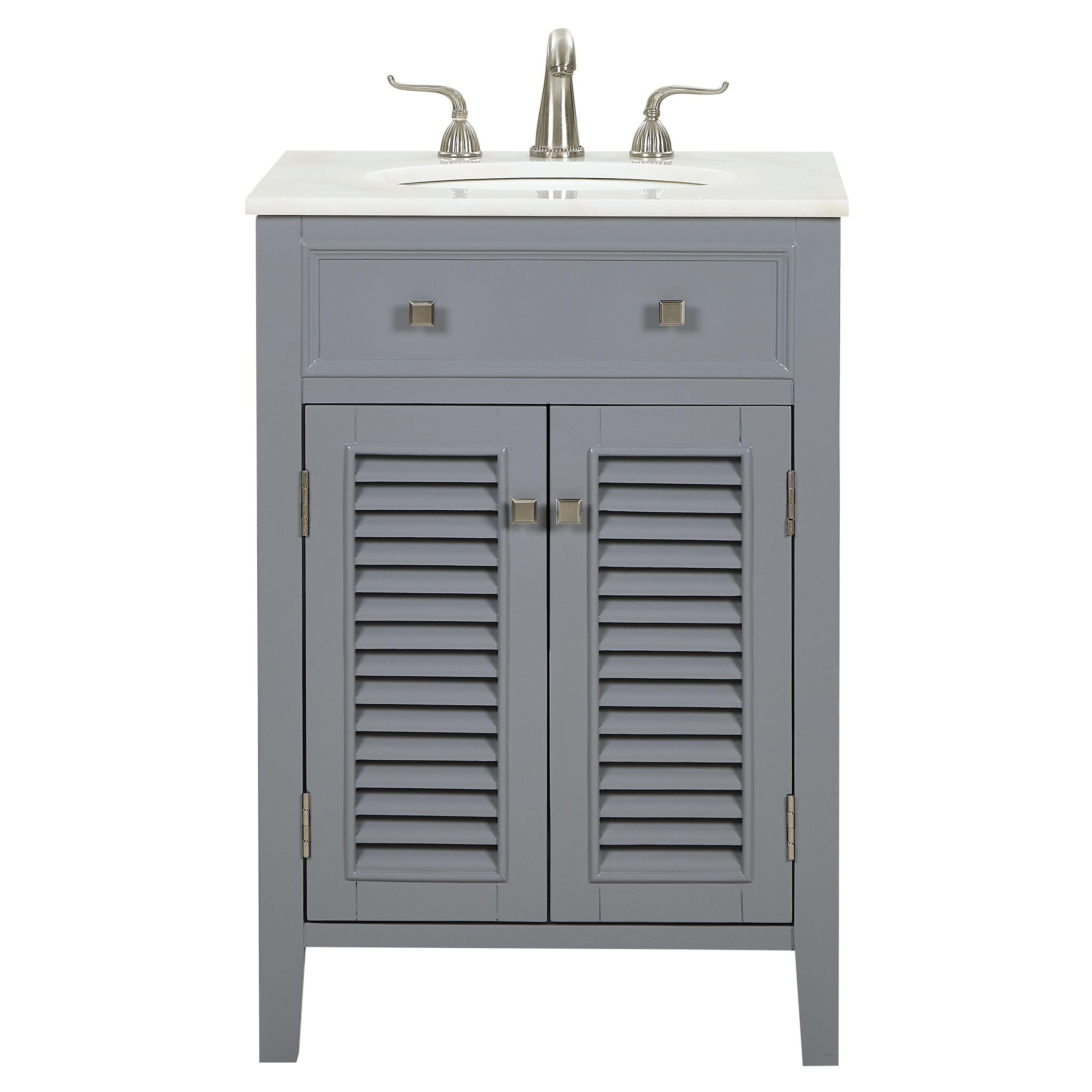 Elegant Decor, VF10424GR 24" Single Bathroom Vanity Set in Grey