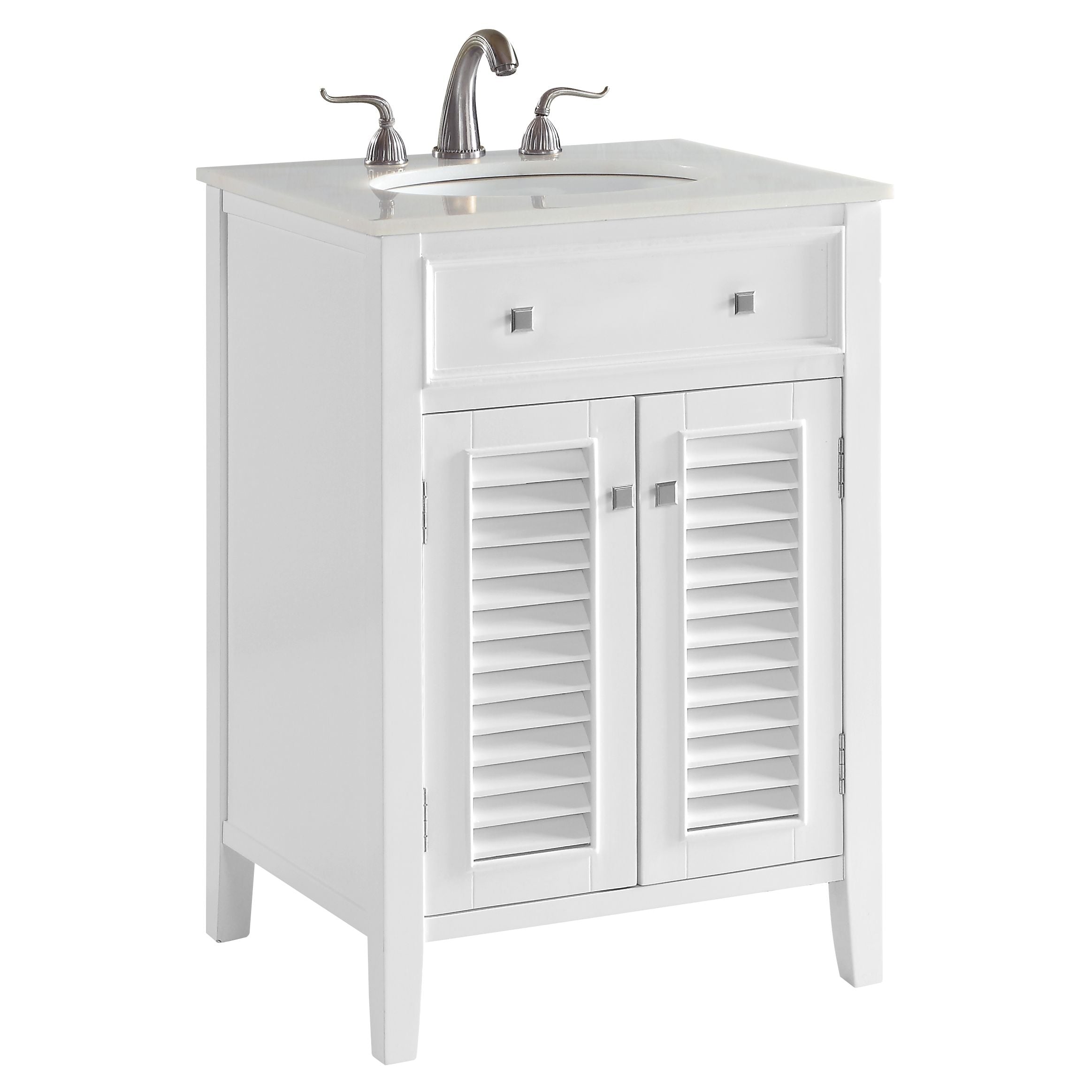 Elegant Decor, VF10424WH 24" Single Bathroom Vanity Set in White