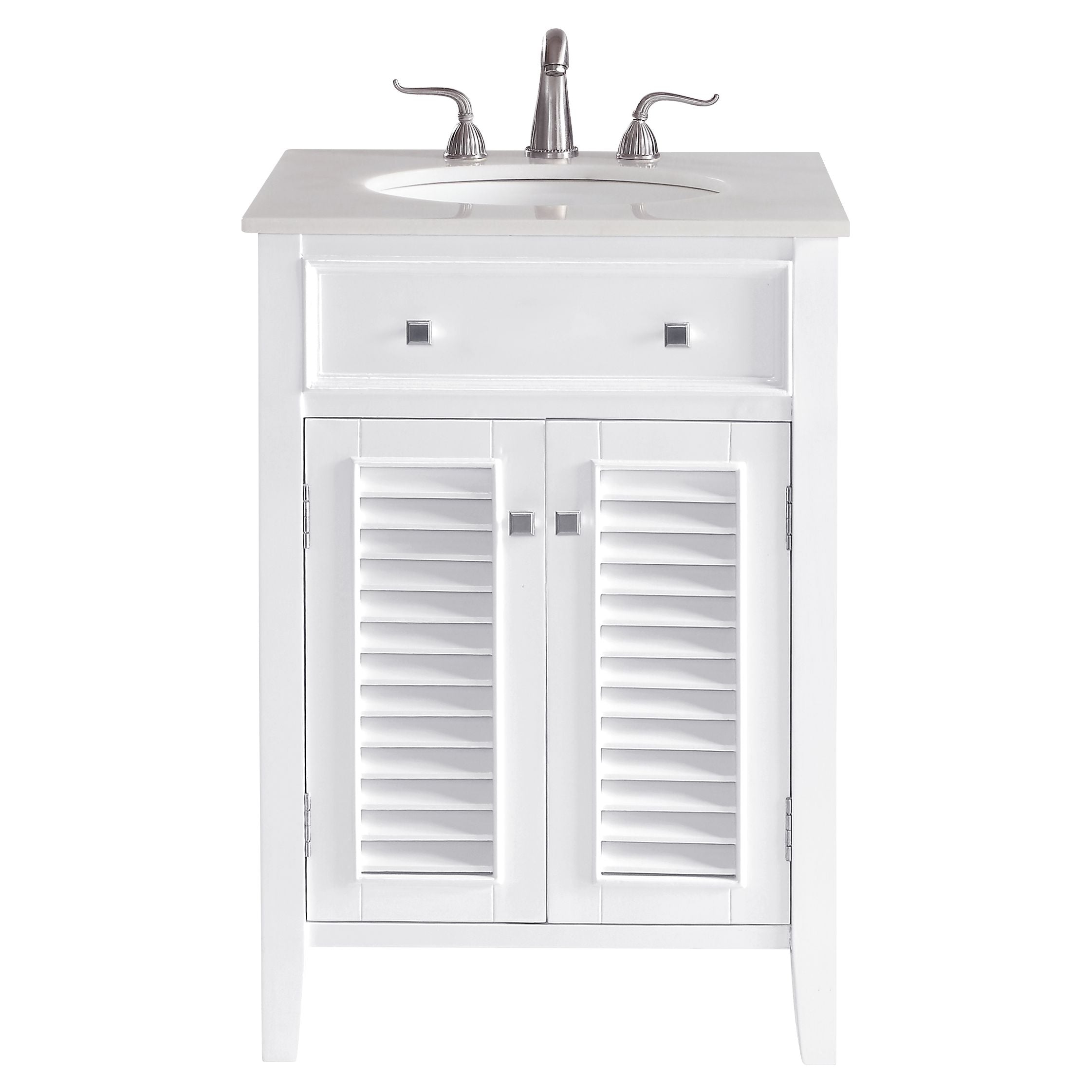 Elegant Decor, VF10424WH 24" Single Bathroom Vanity Set in White