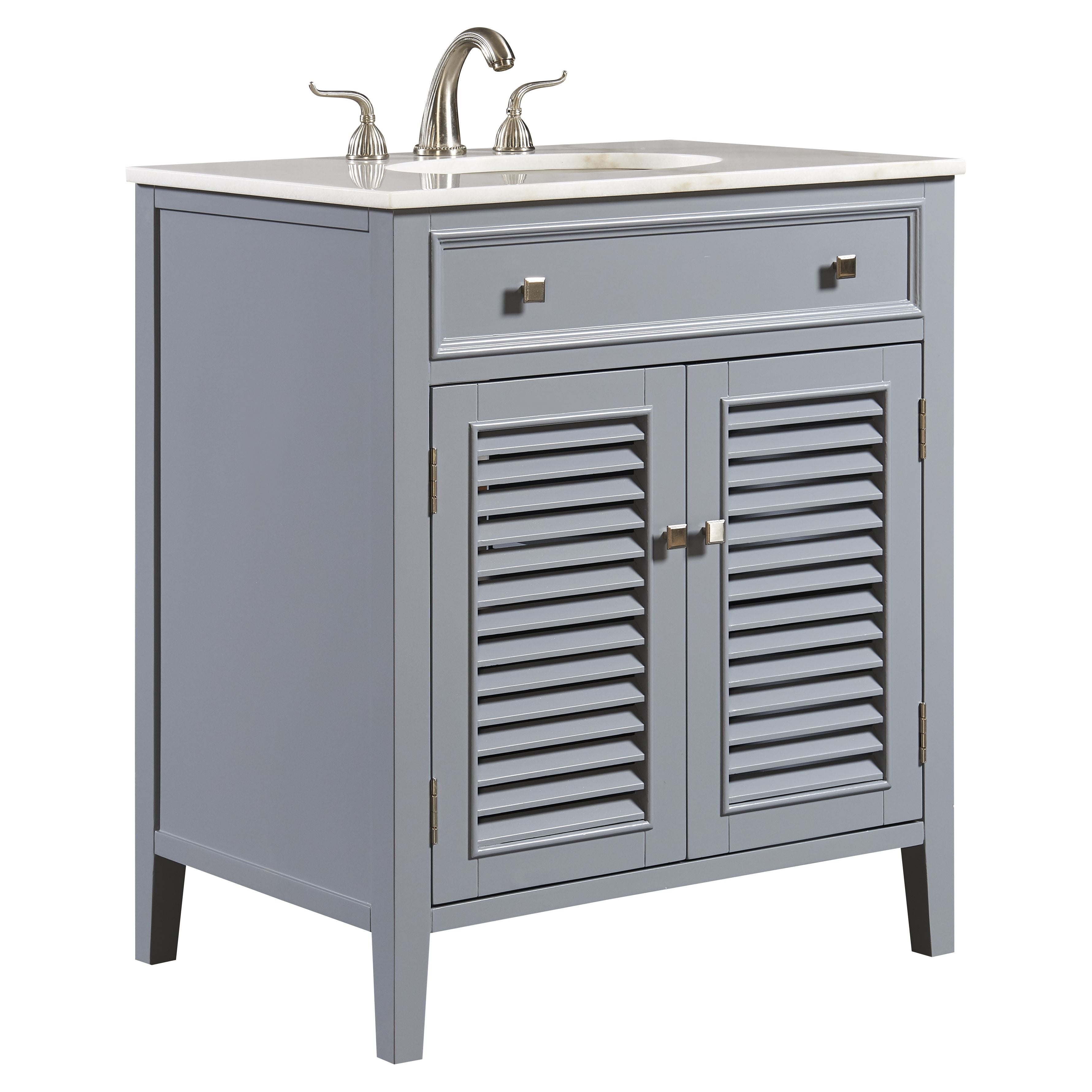 Elegant Decor, VF10430GR 30" Single Bathroom Vanity Set in Grey