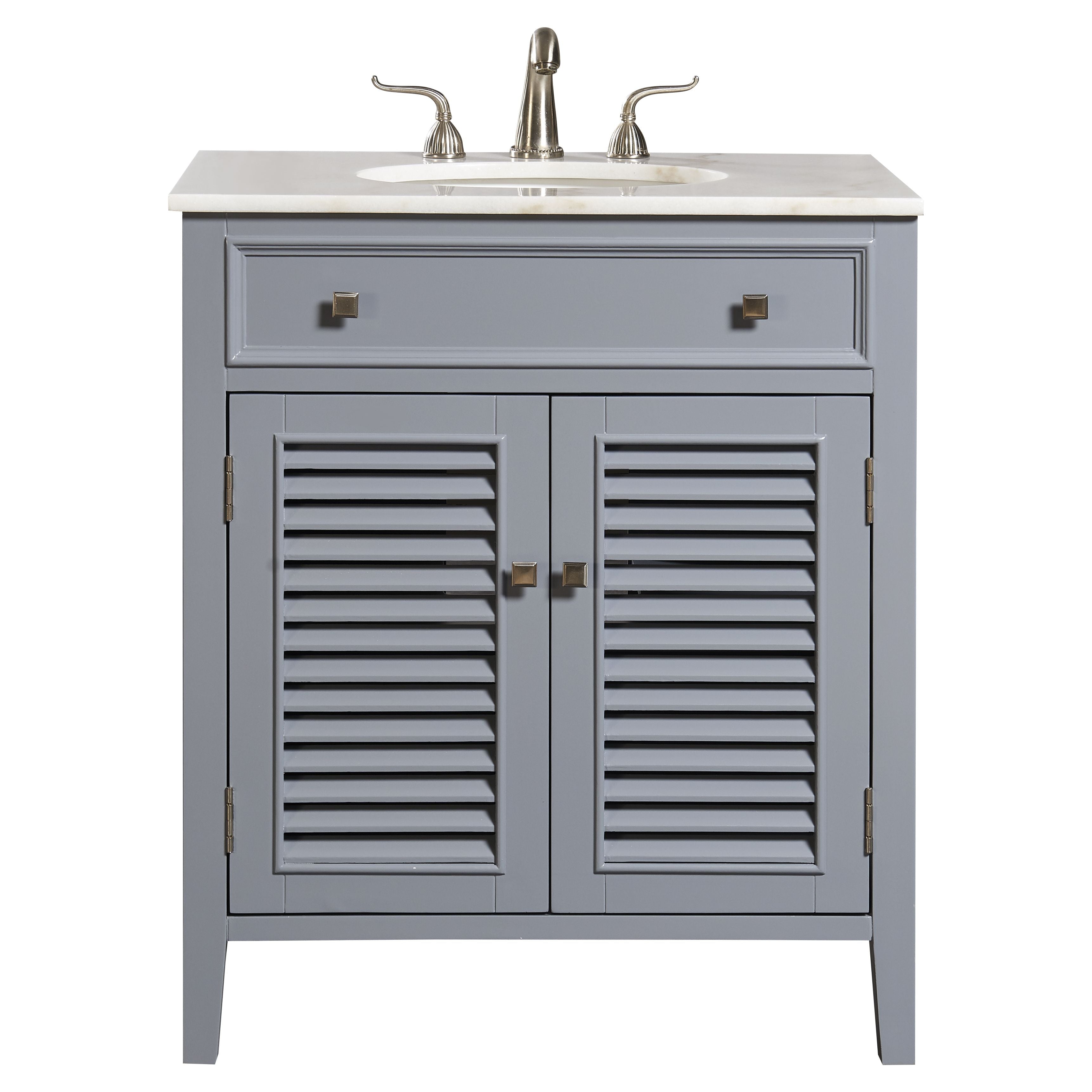 Elegant Decor, VF10430GR 30" Single Bathroom Vanity Set in Grey