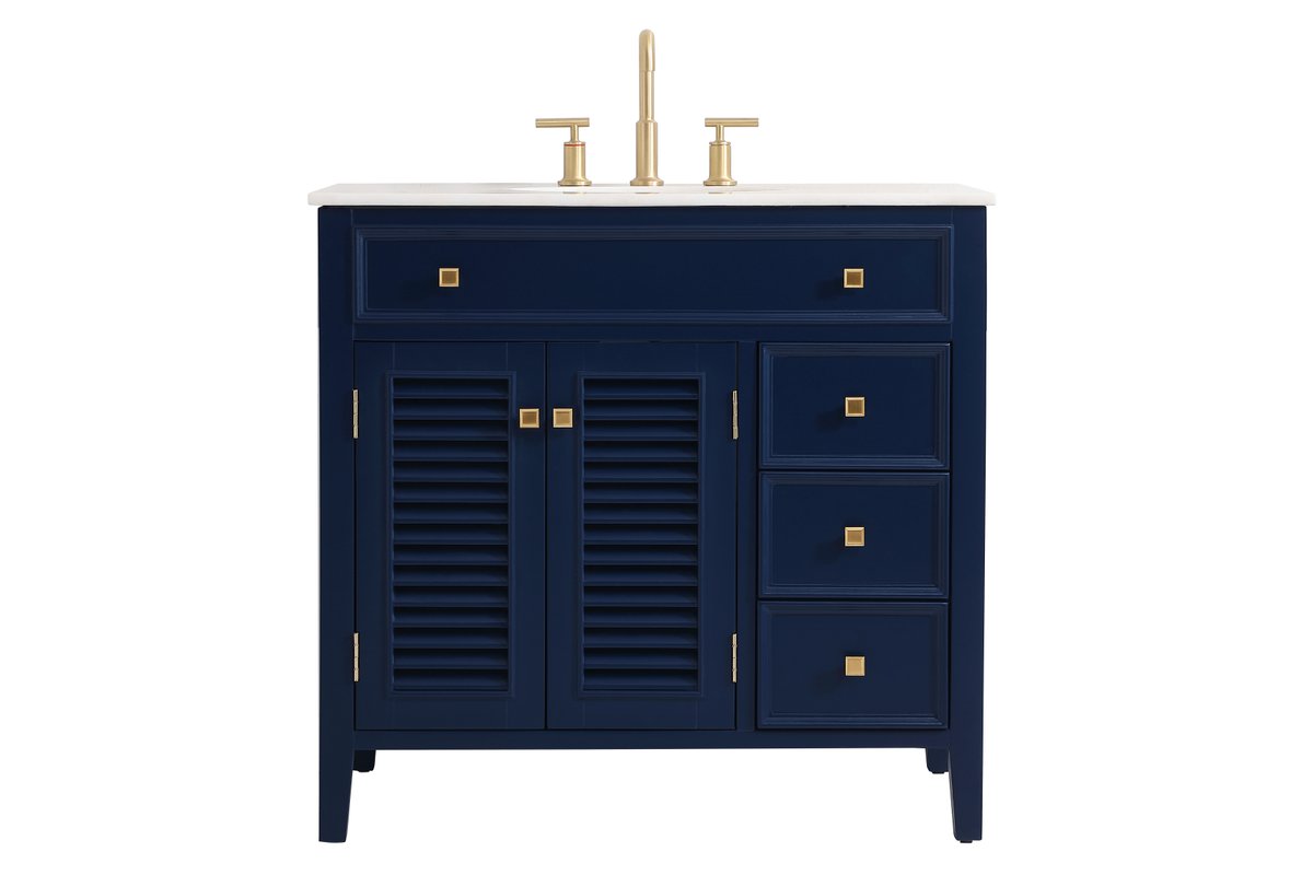 Elegant Decor, VF10436BL 36" Single Bathroom Vanity in Blue