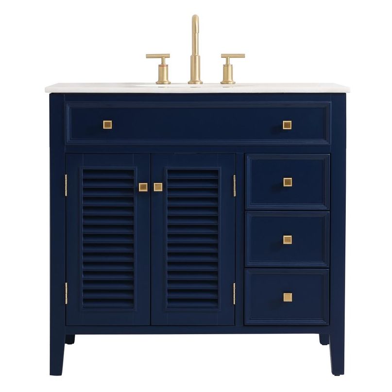 Elegant Decor, VF10436BL 36" Single Bathroom Vanity in Blue