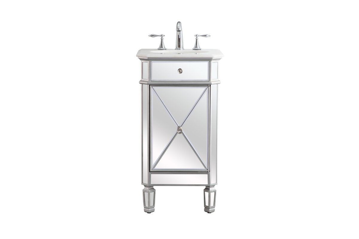 Elegant Decor, VF11019SL 19" Single Bathroom Vanity Set in Antique Silver