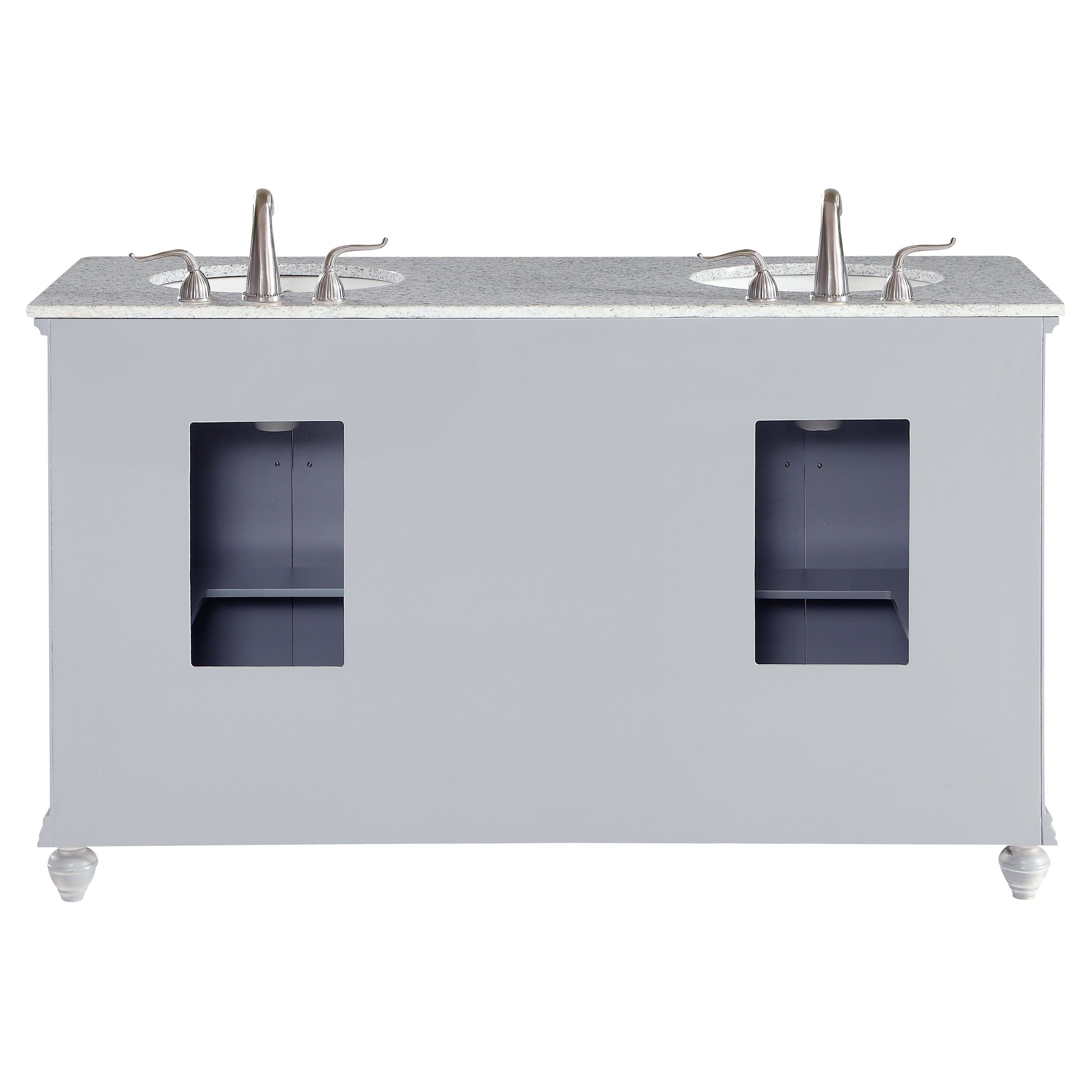 Elegant Decor, VF12360DGR 60" Double Bathroom Vanity Set in Light Grey