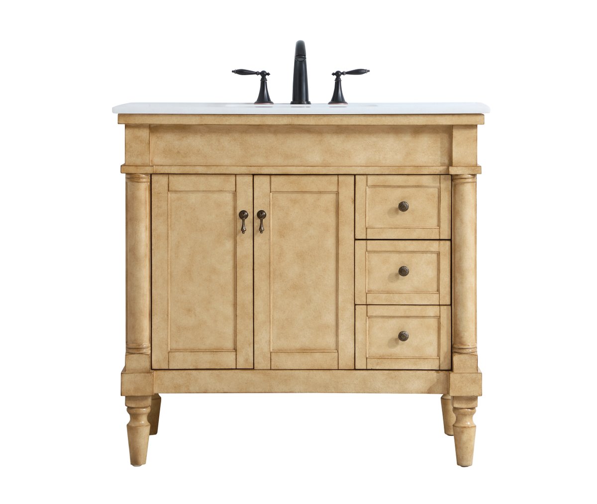 Elegant Decor, VF13036AB 36" Single Bathroom Vanity in Antique Beige