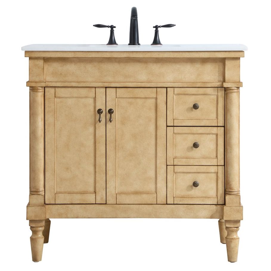 Elegant Decor, VF13036AB 36" Single Bathroom Vanity in Antique Beige