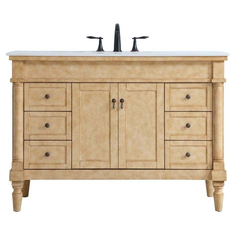 Elegant Decor, VF13048AB 48" Single Bathroom Vanity in Antique Beige