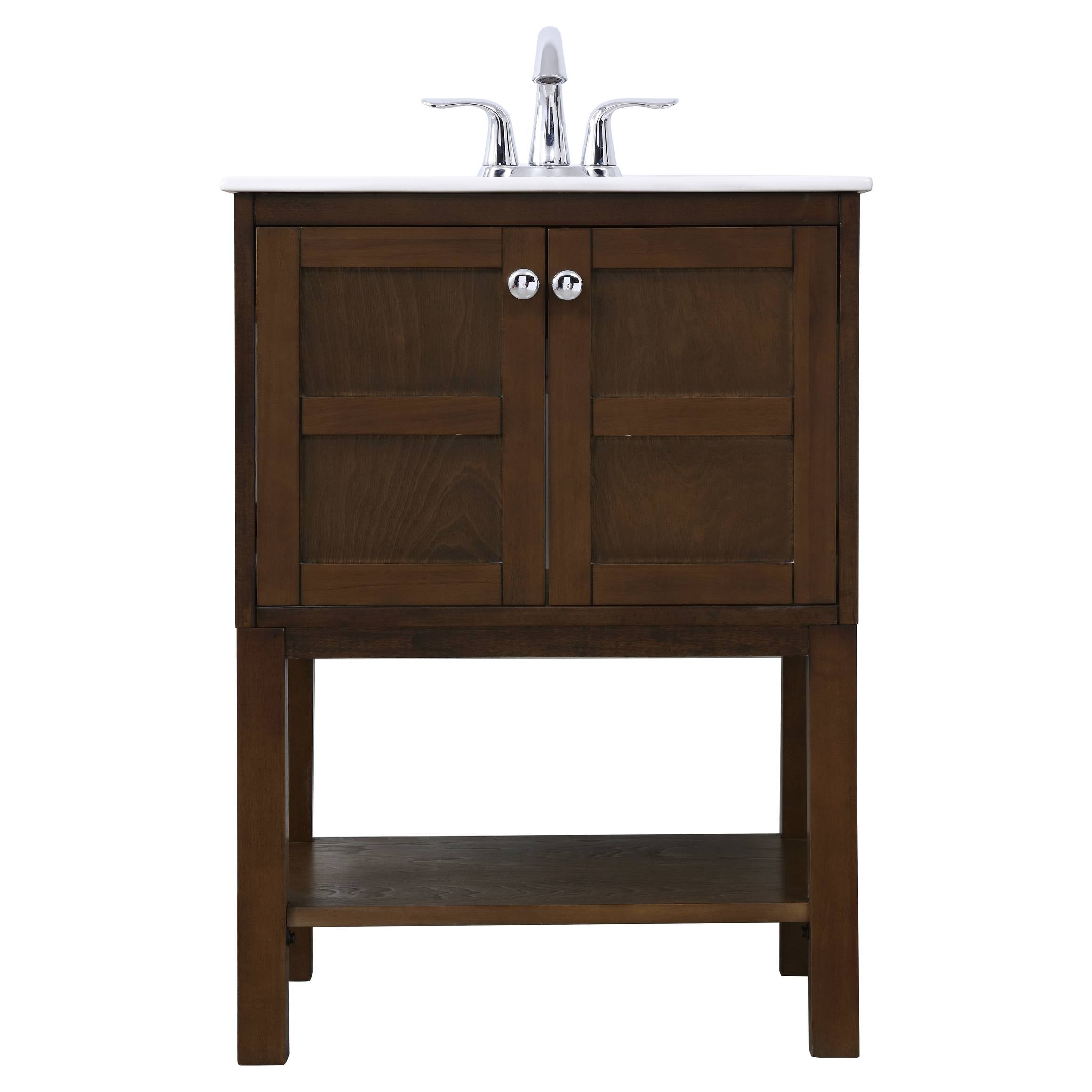 Elegant Decor, VF2524AC 24" Single Bathroom Vanity Set in Antique Coffee