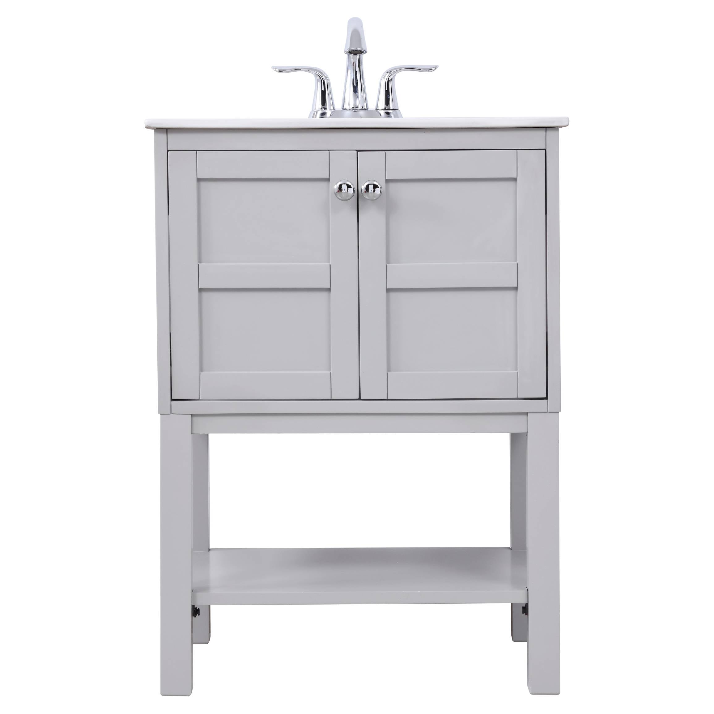 Elegant Decor, VF2524GR 24" Single Bathroom Vanity Set in Grey