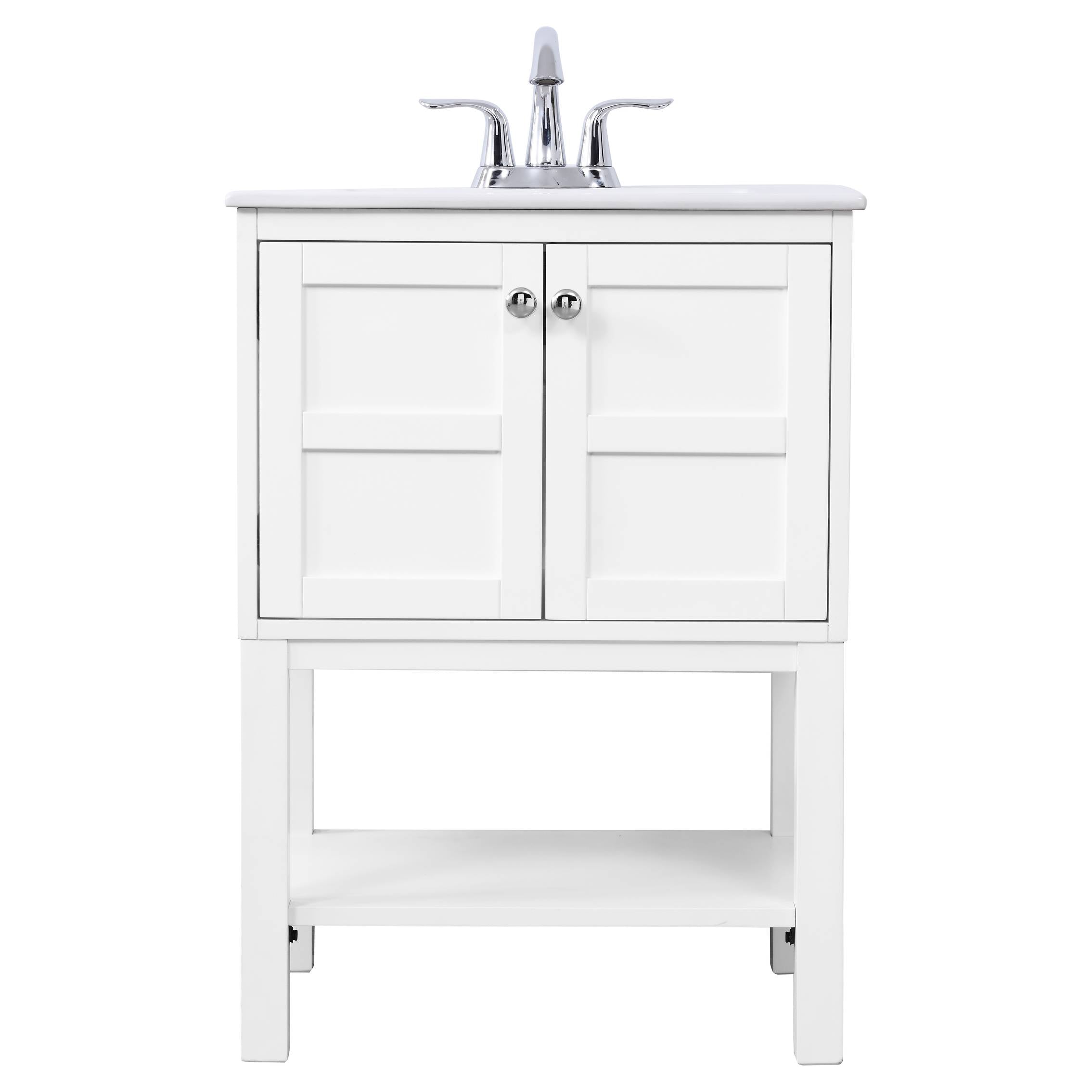 Elegant Decor, VF2524WH 24" Single Bathroom Vanity Set in White