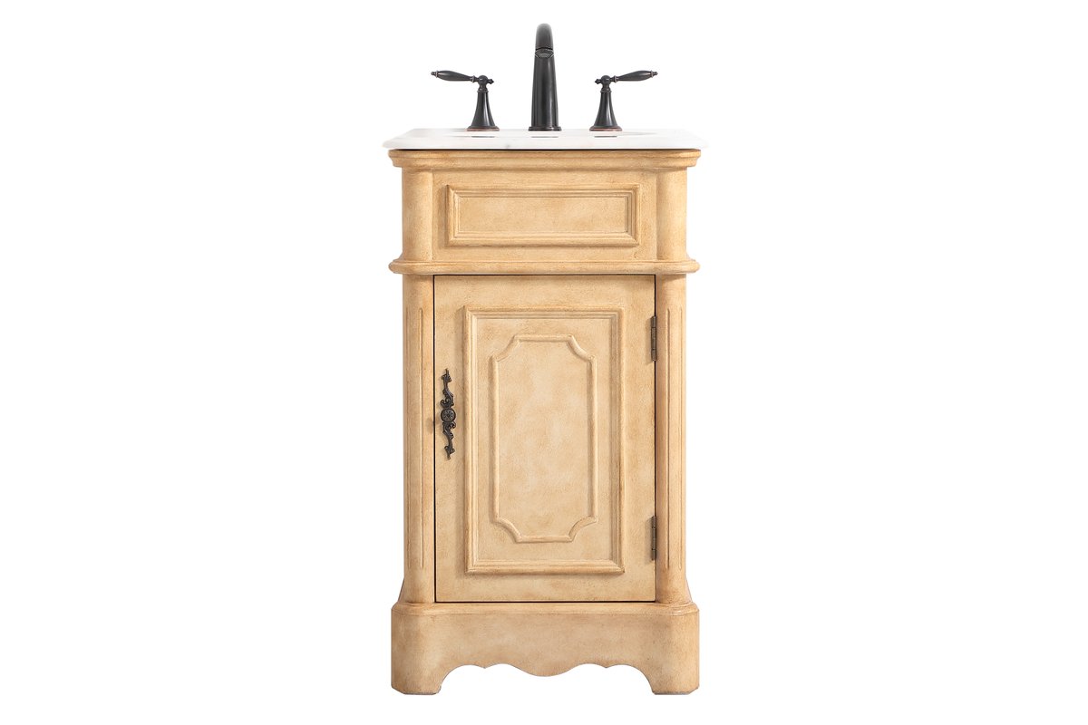 Elegant Decor, VF30419AB 19" Single Bathroom Vanity in Antique Beige