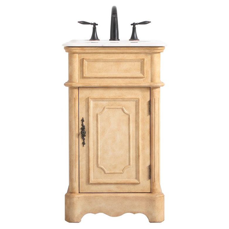 Elegant Decor, VF30419AB 19" Single Bathroom Vanity in Antique Beige