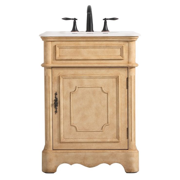 Elegant Decor, VF30424AB 24" Single Bathroom Vanity in Antique Beige