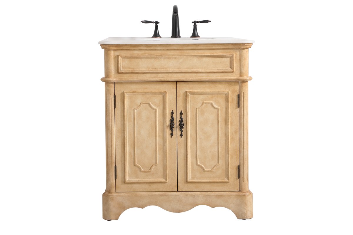 Elegant Decor, VF30430AB 30" Single Bathroom Vanity in Antique Beige