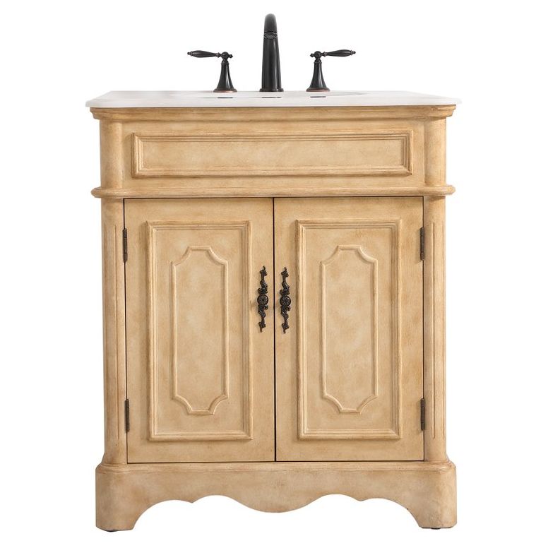 Elegant Decor, VF30430AB 30" Single Bathroom Vanity in Antique Beige