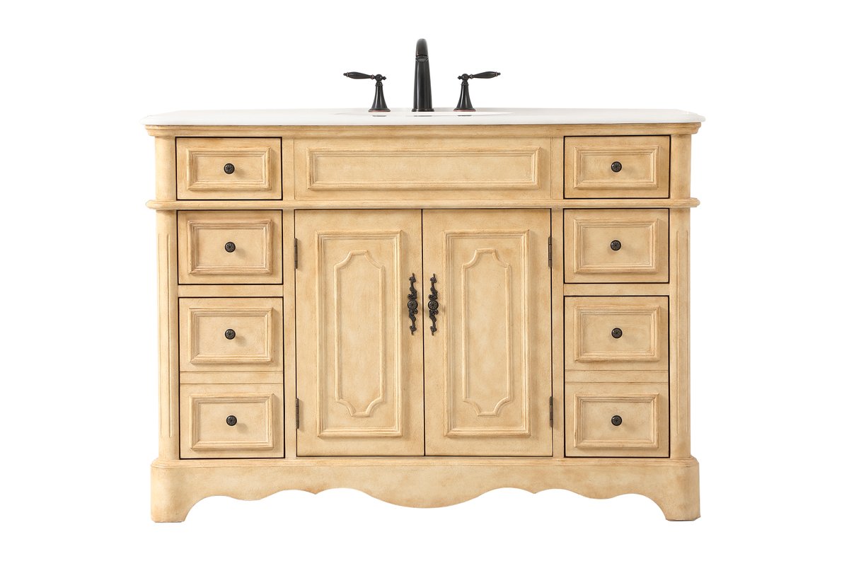 Elegant Decor, VF30448AB 48" Single Bathroom Vanity in Antique Beige