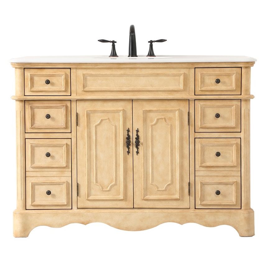 Elegant Decor, VF30448AB 48" Single Bathroom Vanity in Antique Beige