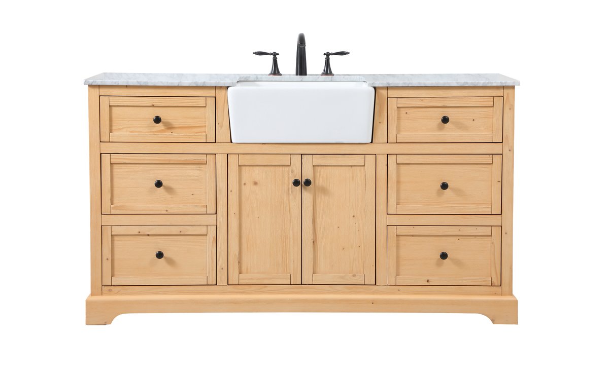 Elegant Decor, VF60260NW 60" Single Bathroom Vanity in Natural Wood