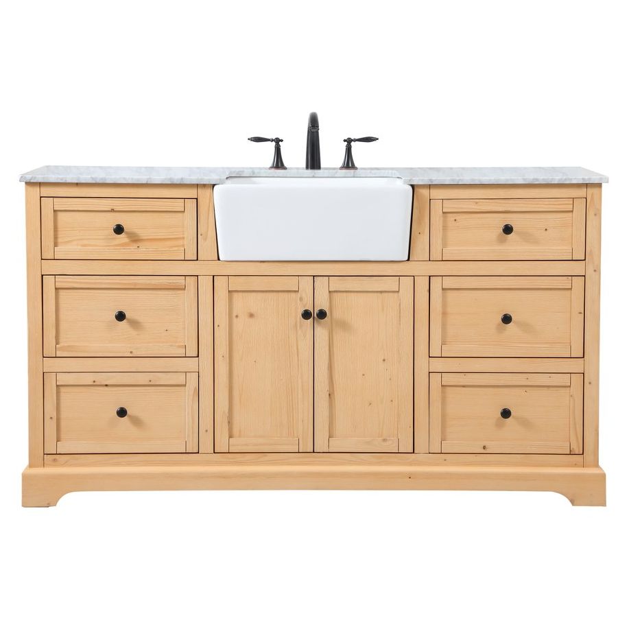 Elegant Decor, VF60260NW 60" Single Bathroom Vanity in Natural Wood