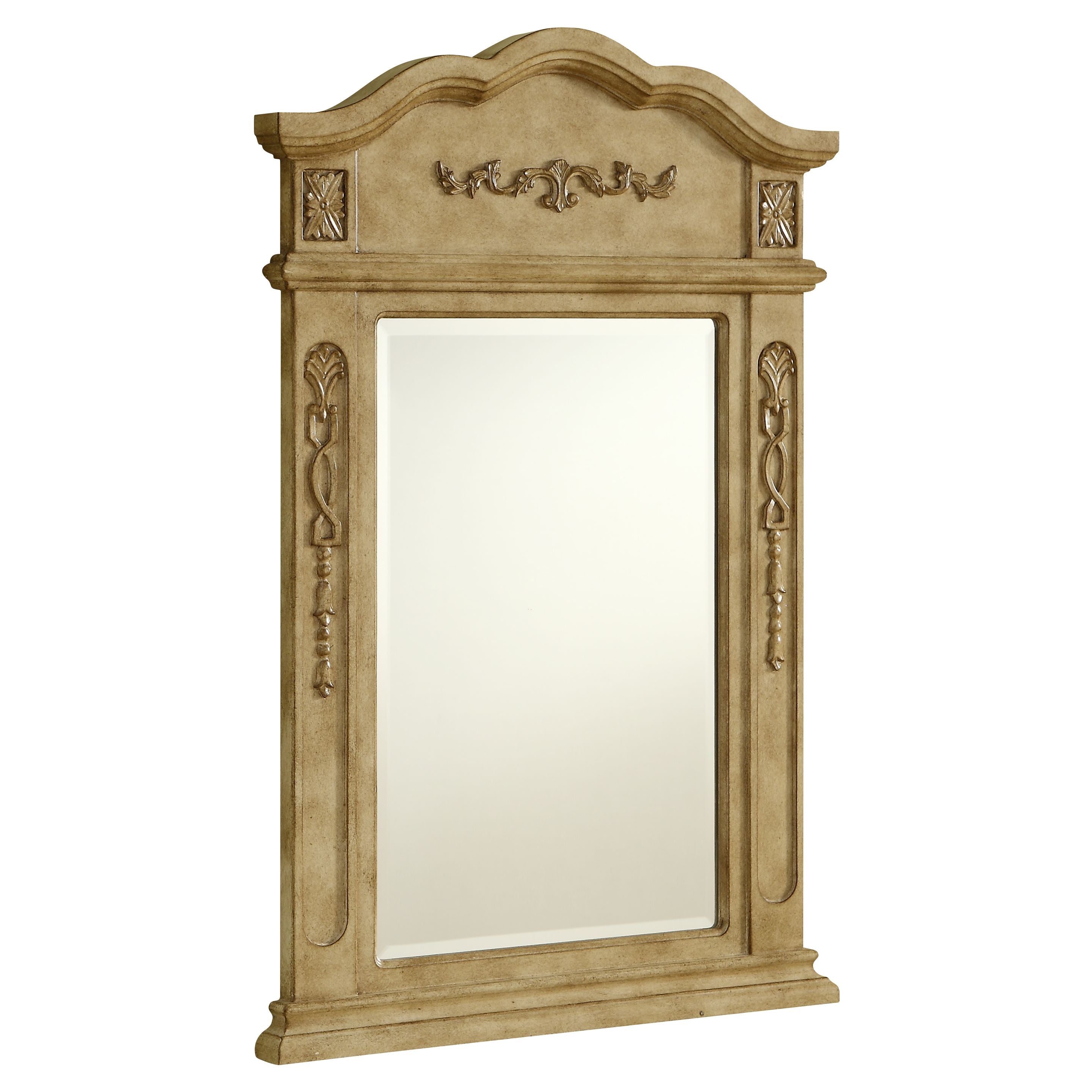 Elegant Decor, VM-1001 Danville 24" x 36" Wood Framed Decorative Mirror in Antique Beige