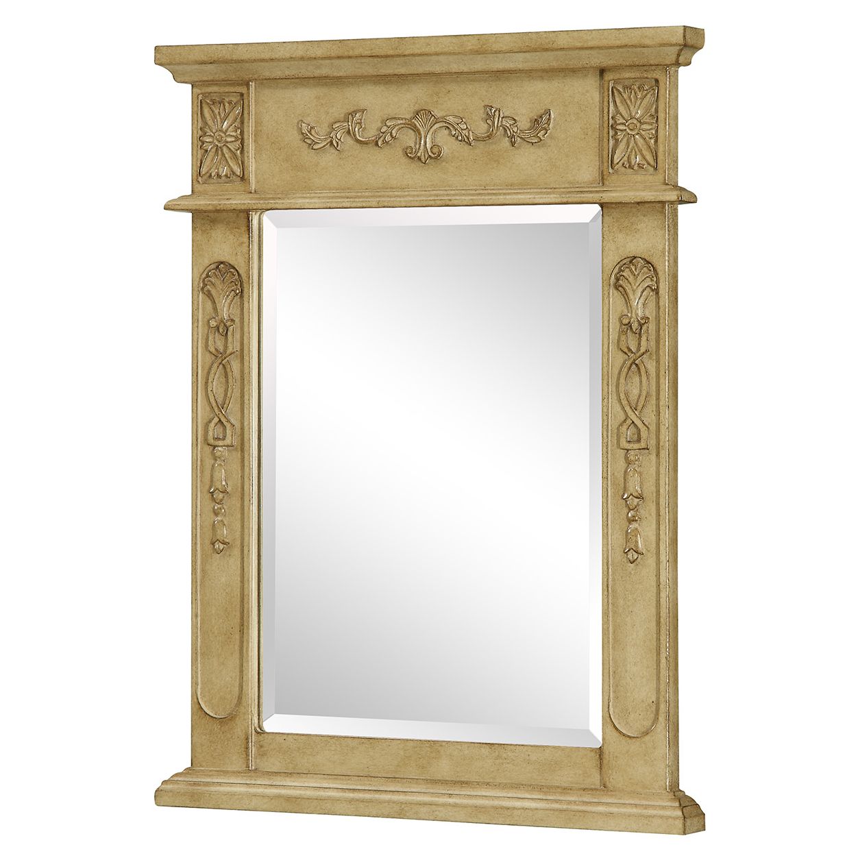 Elegant Decor, VM-1003 Danville 22" x 28" Wood Framed Decorative Mirror in Antique Beige