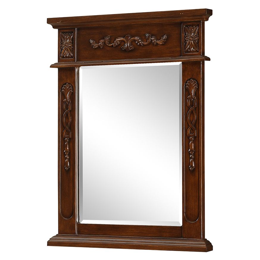 Elegant Decor, VM-1009 Danville 22" x 28" Wood Framed Decorative Mirror in Brown