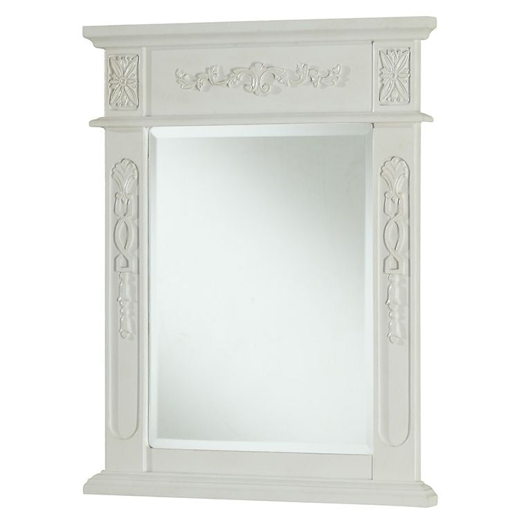 Elegant Decor, VM-1010 Danville 22" x 28" Wood Framed Decorative Mirror in Antique White