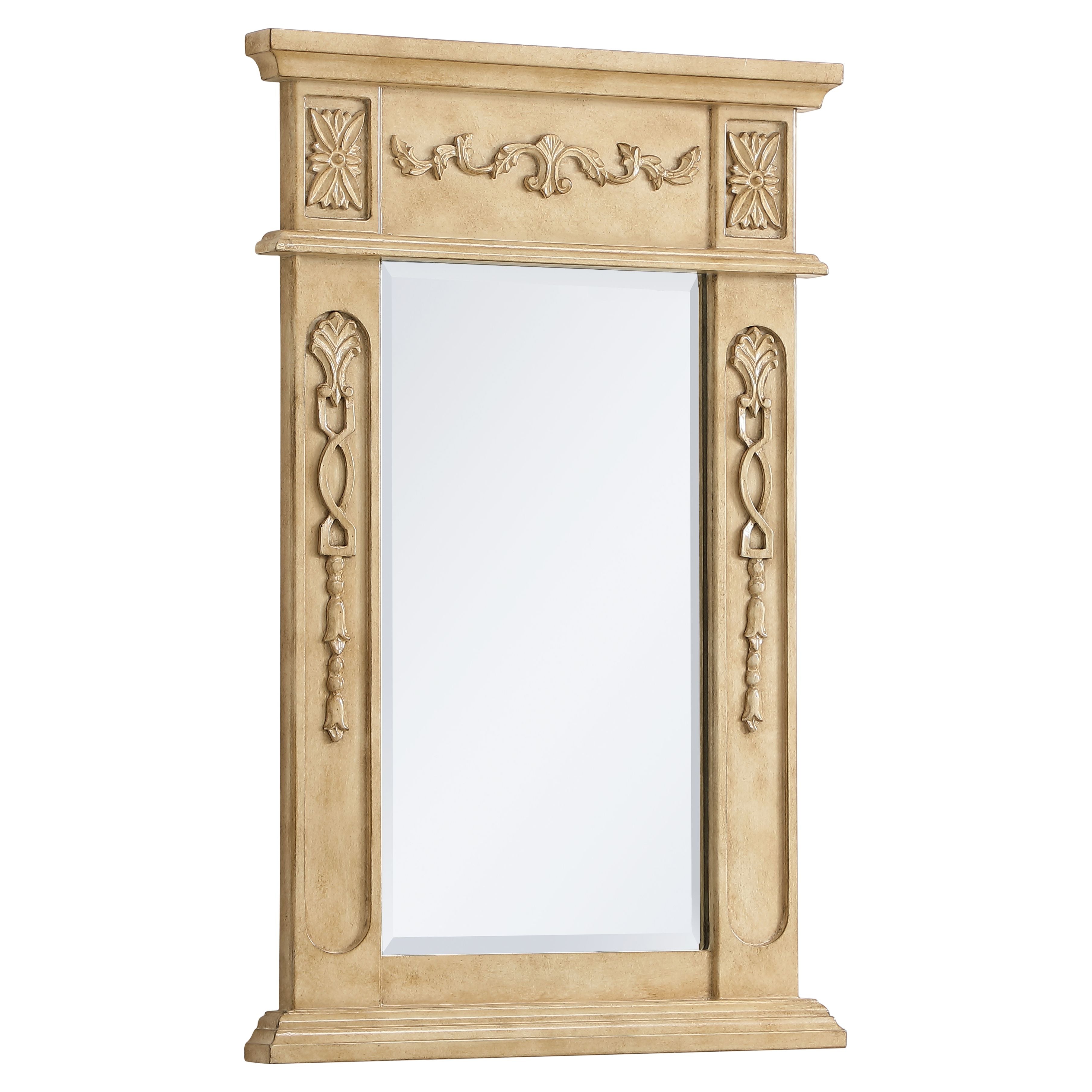 Elegant Decor, VM11828AB Danville 18" x 28" Wood Framed Decorative Mirror in Antique Beige