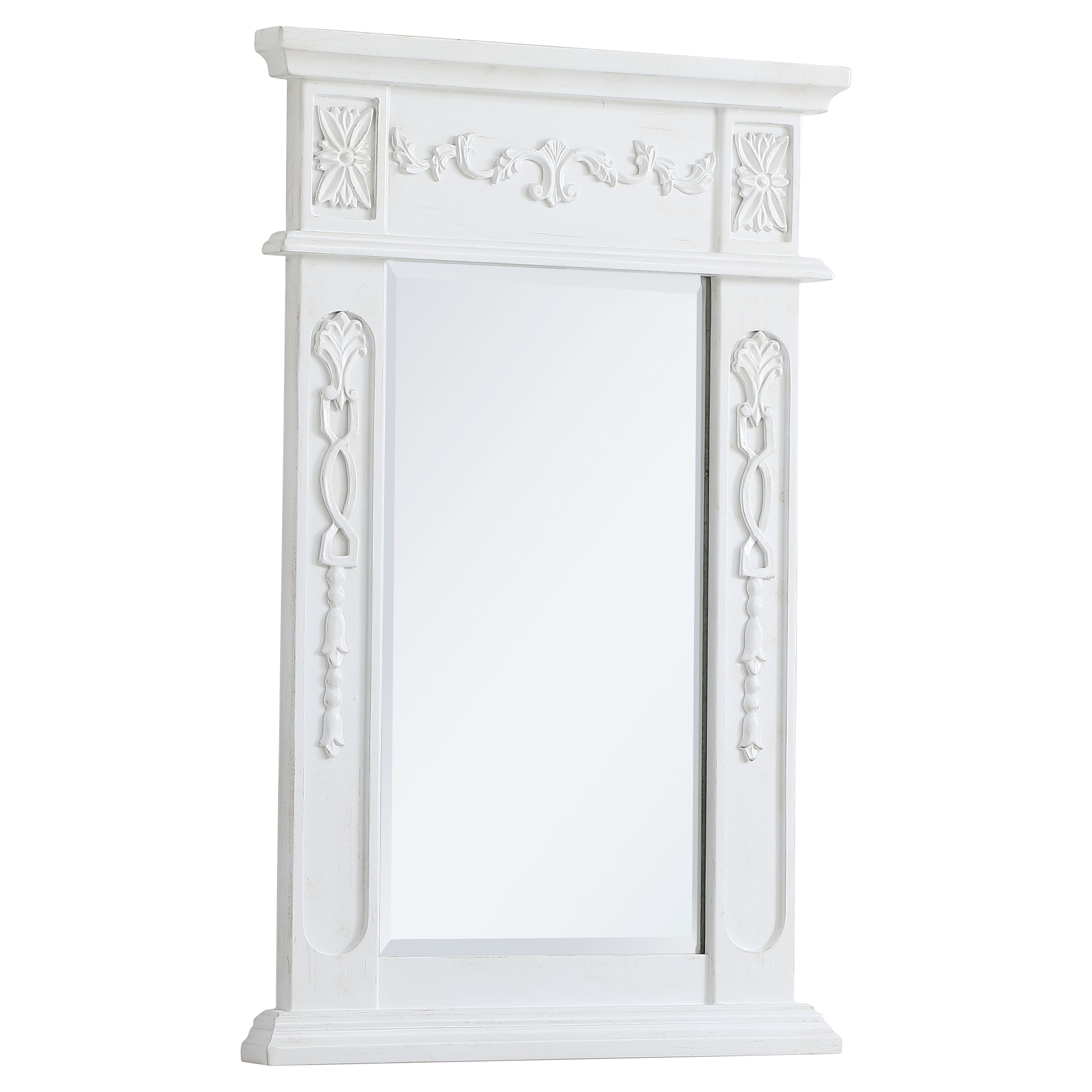 Elegant Decor, VM11828AW Danville 18" x 28" Wood Framed Decorative Mirror in Antique White