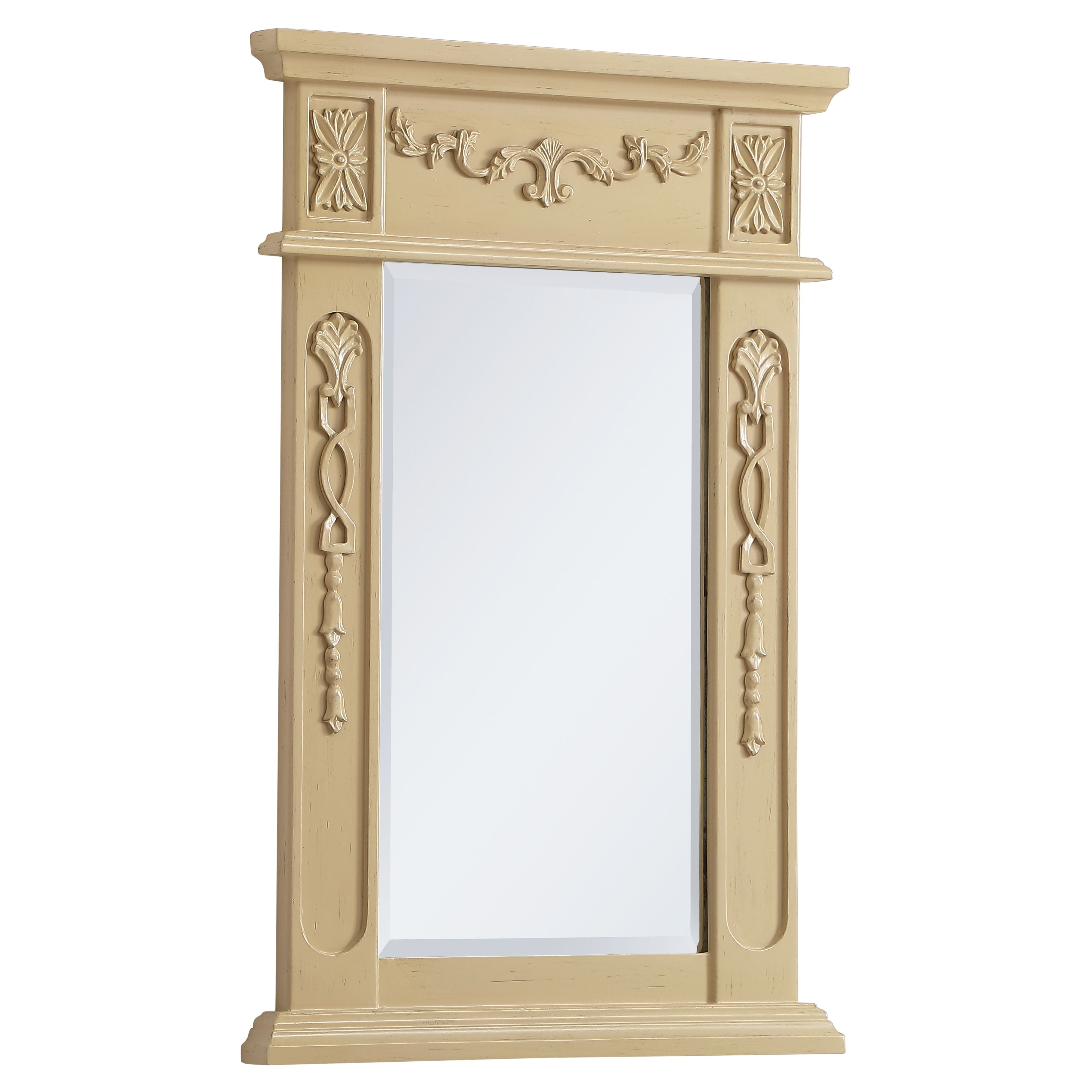 Elegant Decor, VM11828LT Danville 18" x 28" Wood Framed Decorative Mirror in Light Antique Beige