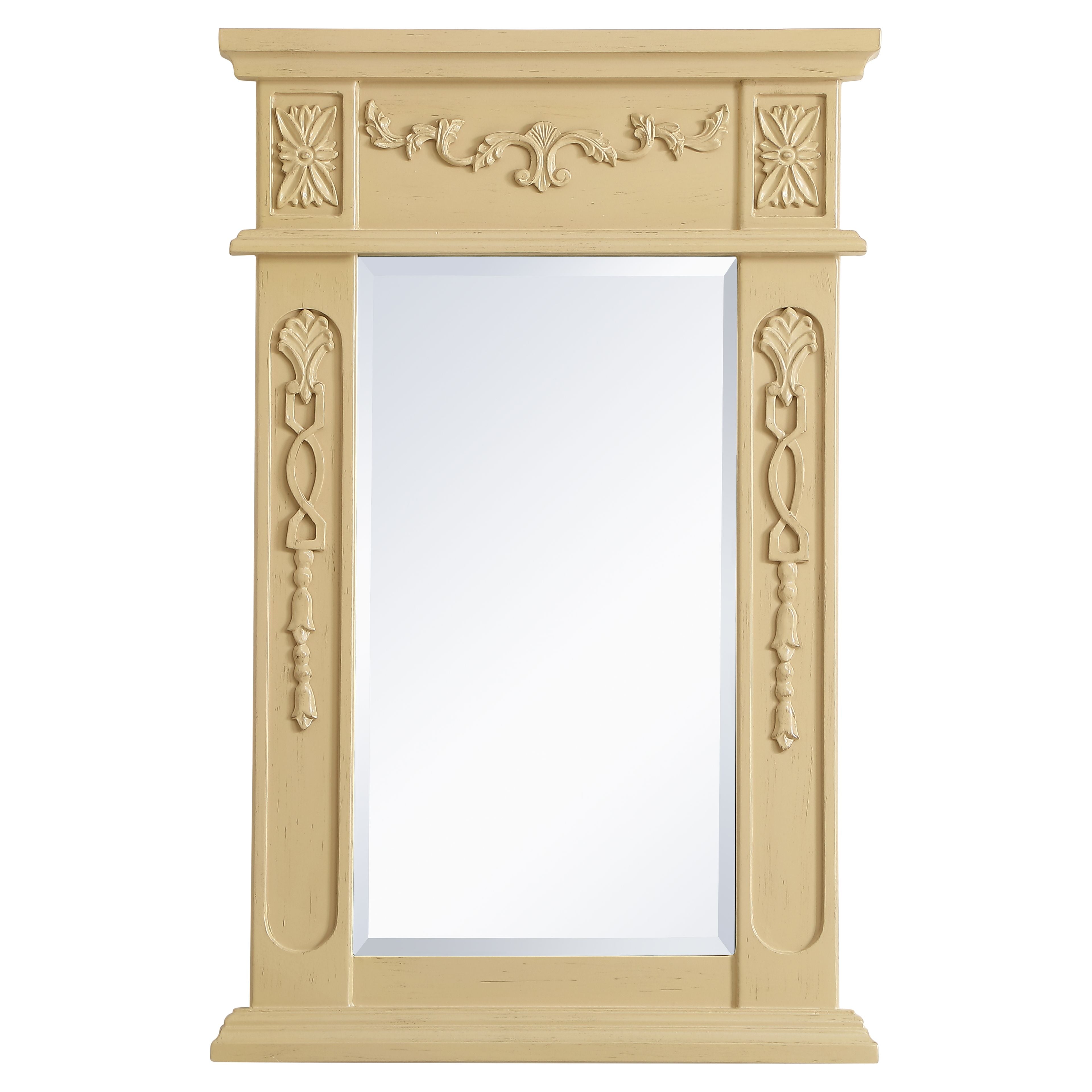 Elegant Decor, VM11828LT Danville 18" x 28" Wood Framed Decorative Mirror in Light Antique Beige