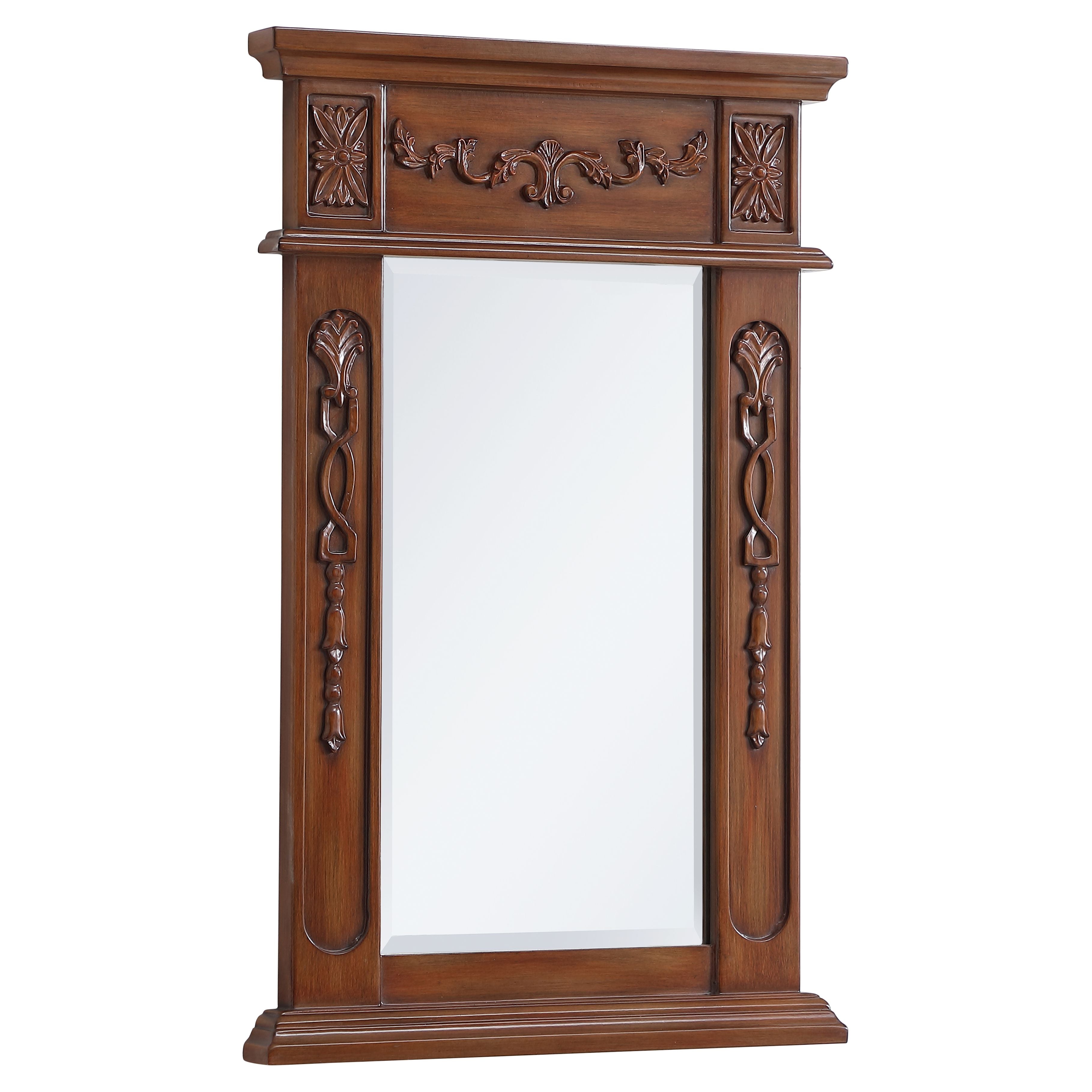 Elegant Decor, VM11828TK Danville 18" x 28" Wood Framed Decorative Mirror in Teak