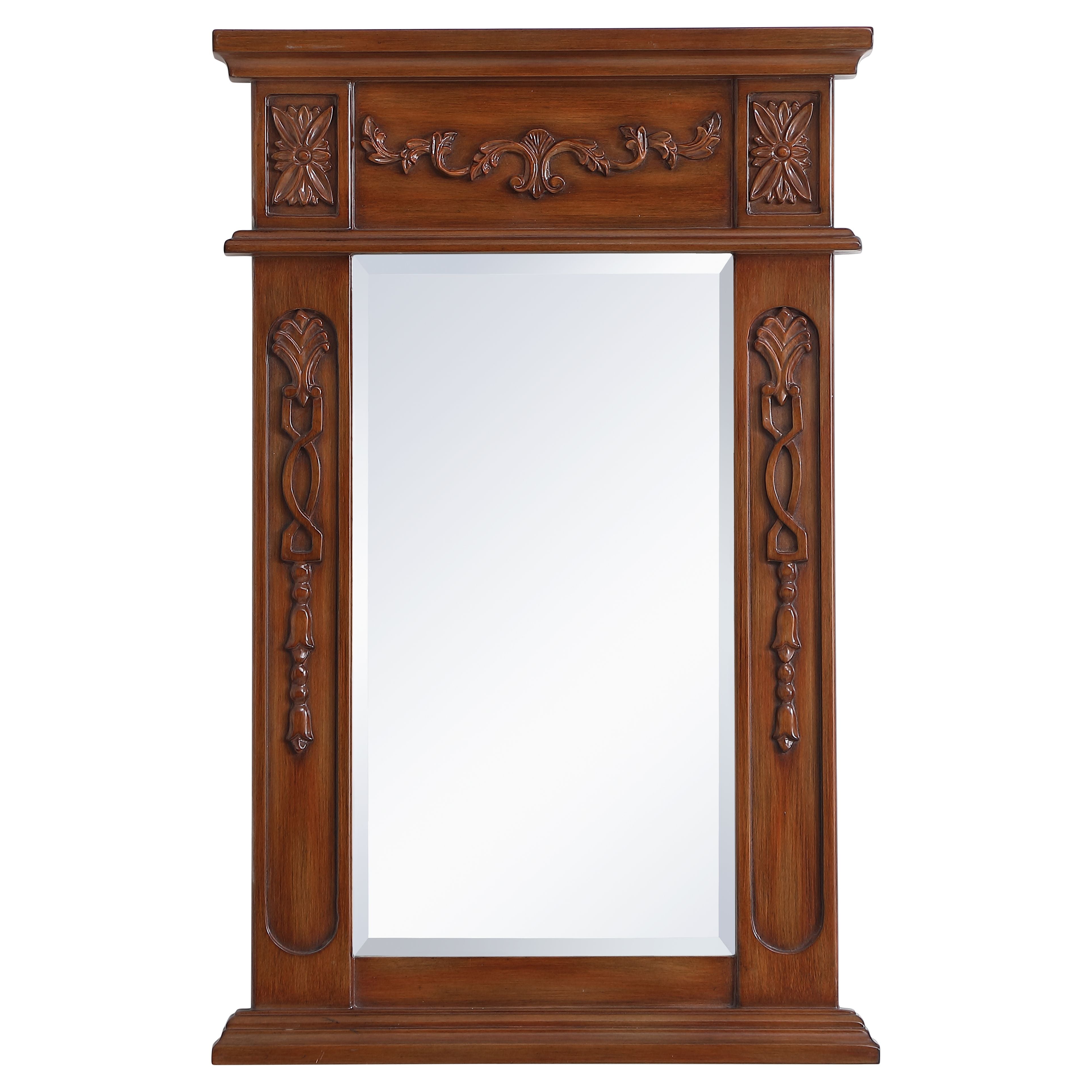 Elegant Decor, VM11828TK Danville 18" x 28" Wood Framed Decorative Mirror in Teak