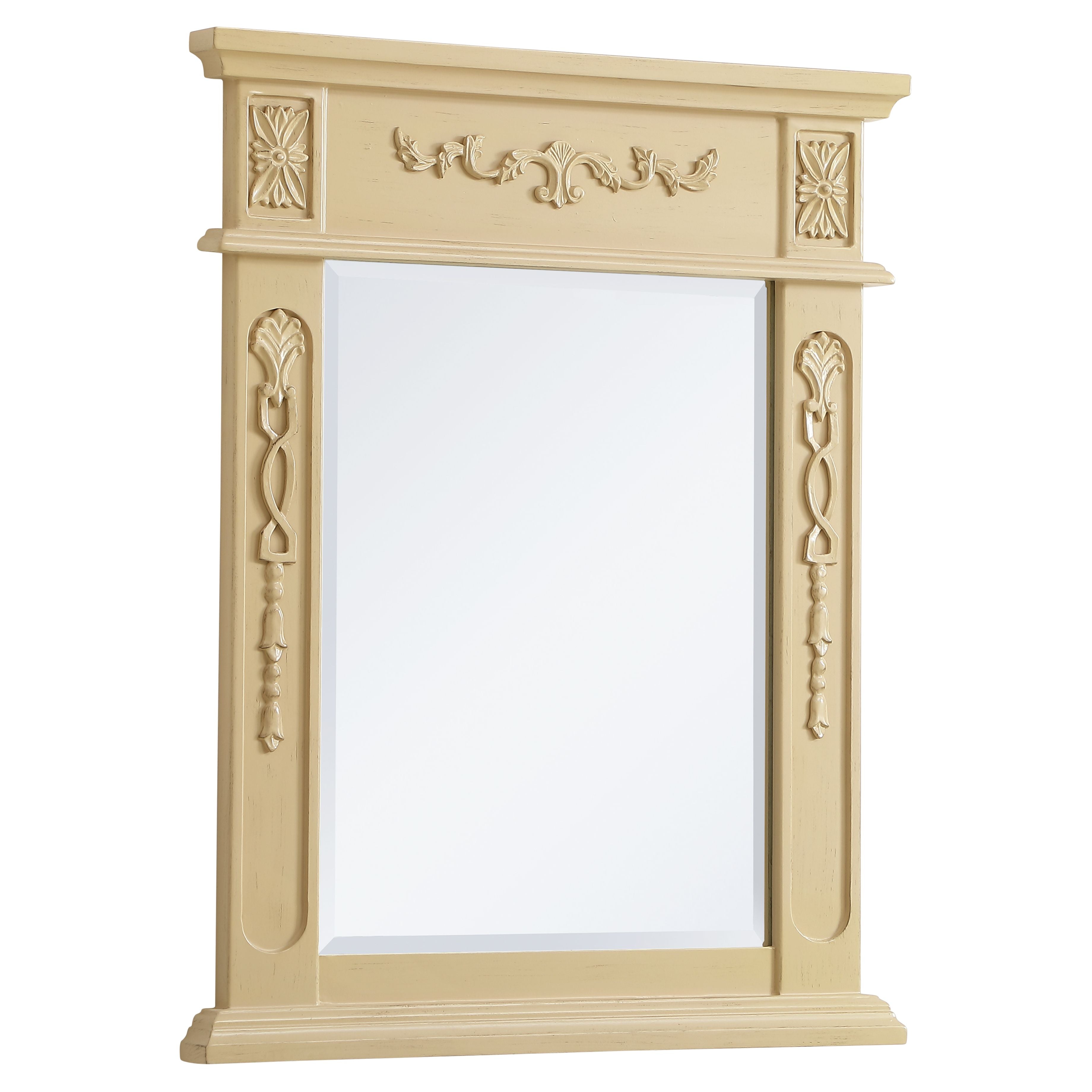 Elegant Decor, VM12228LT Danville 22" x 28" Wood Framed Decorative Mirror in Light Antique Beige