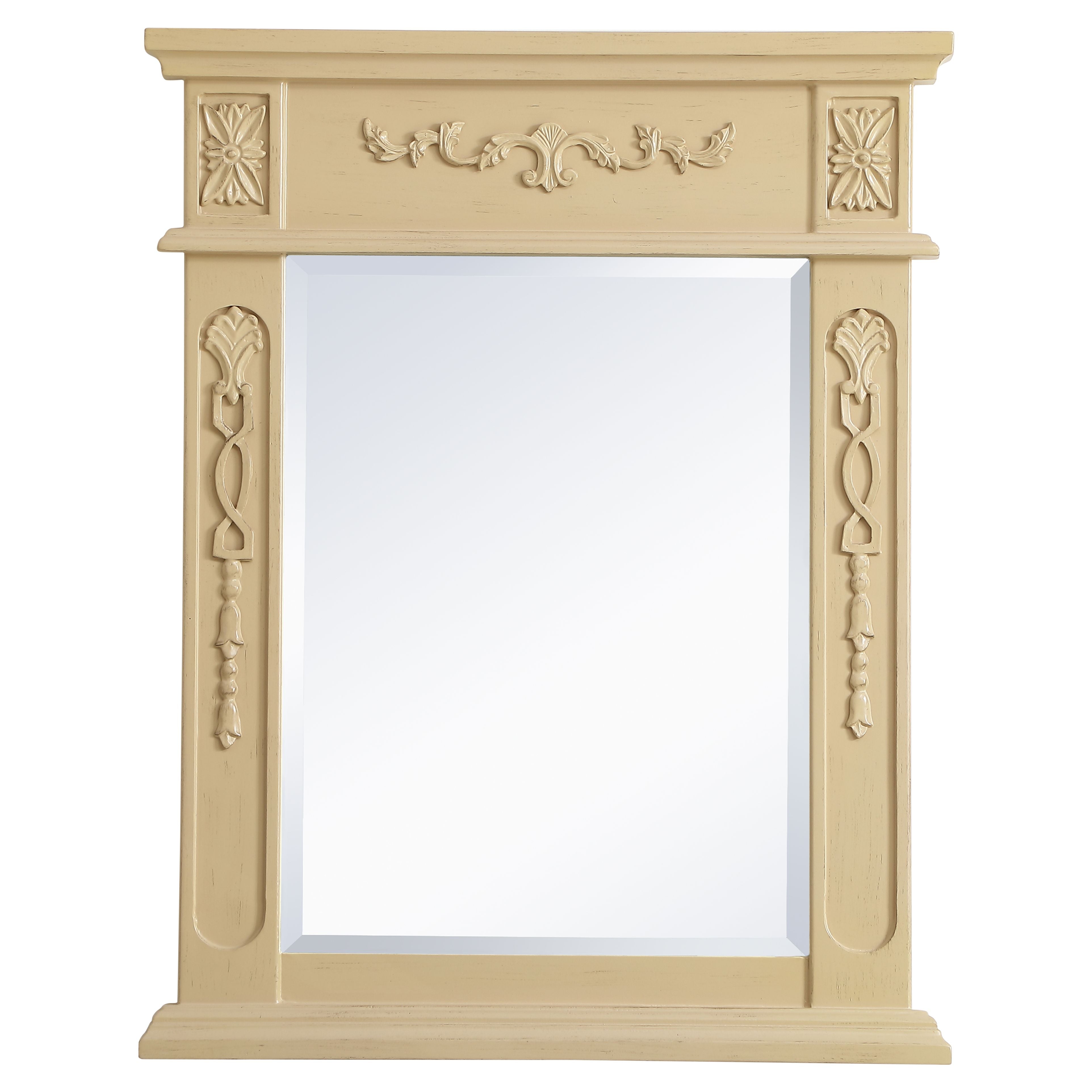 Elegant Decor, VM12228LT Danville 22" x 28" Wood Framed Decorative Mirror in Light Antique Beige