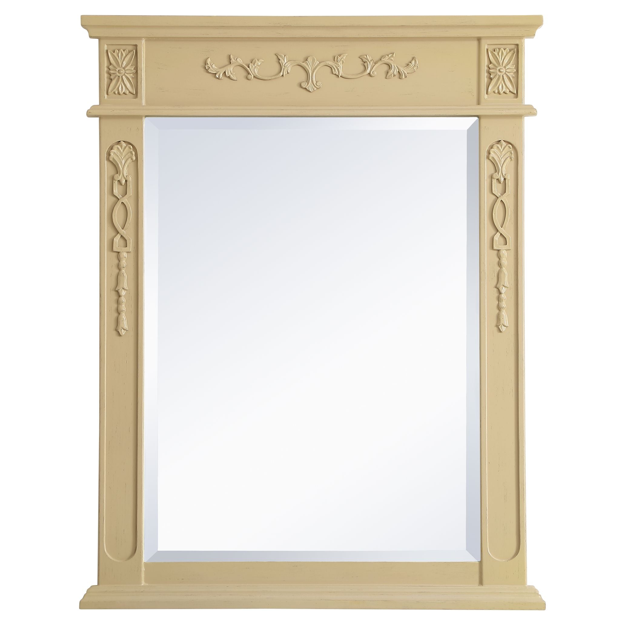 Elegant Decor, VM12836LT Danville 28" x 36" Wood Framed Decorative Mirror in Light Antique Beige