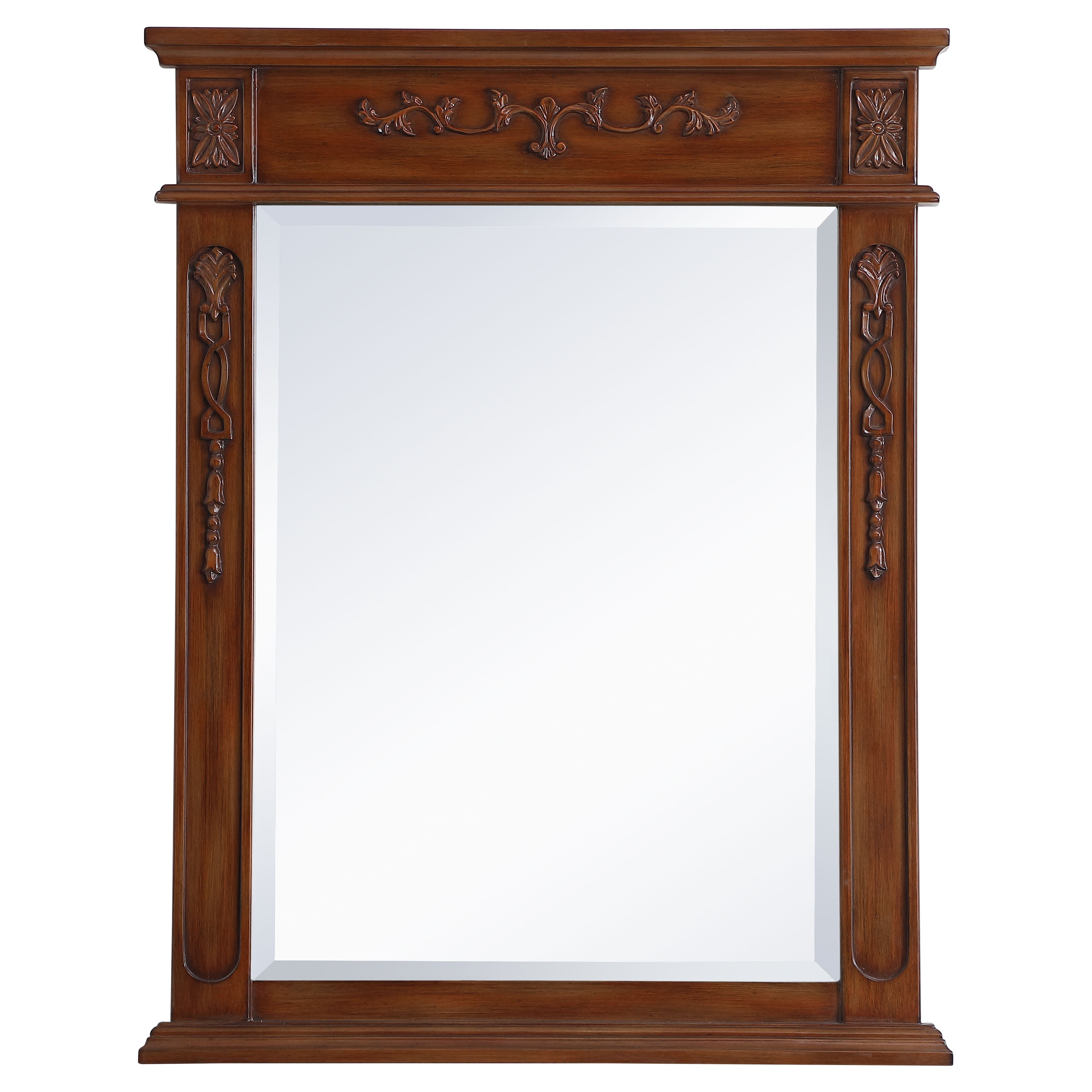 Elegant Decor, VM12836TK Danville 28" x 36" Wood Framed Decorative Mirror in Teak