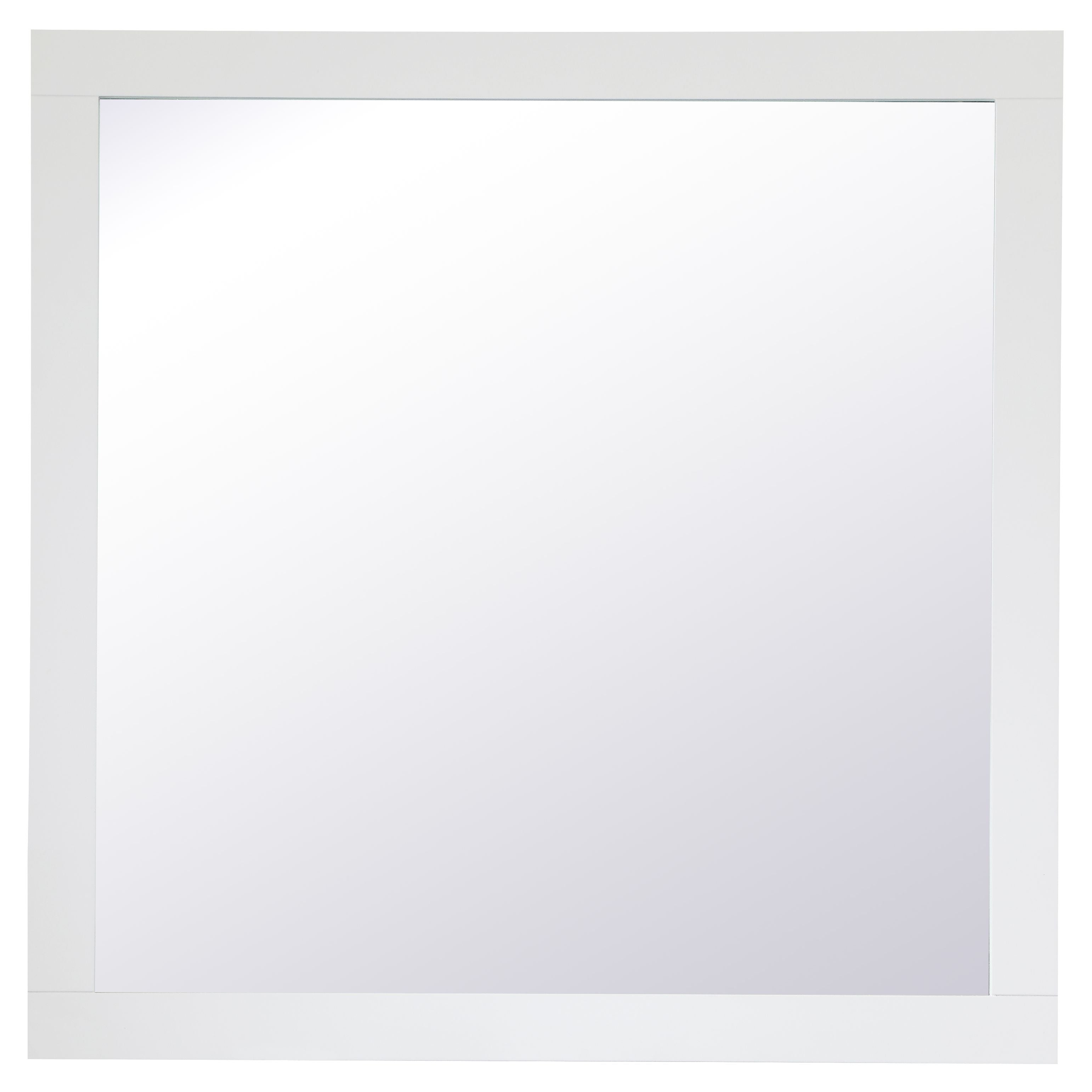 Elegant Decor, VM23636WH Aqua 36" x 36" Framed Rectangular Mirror in White