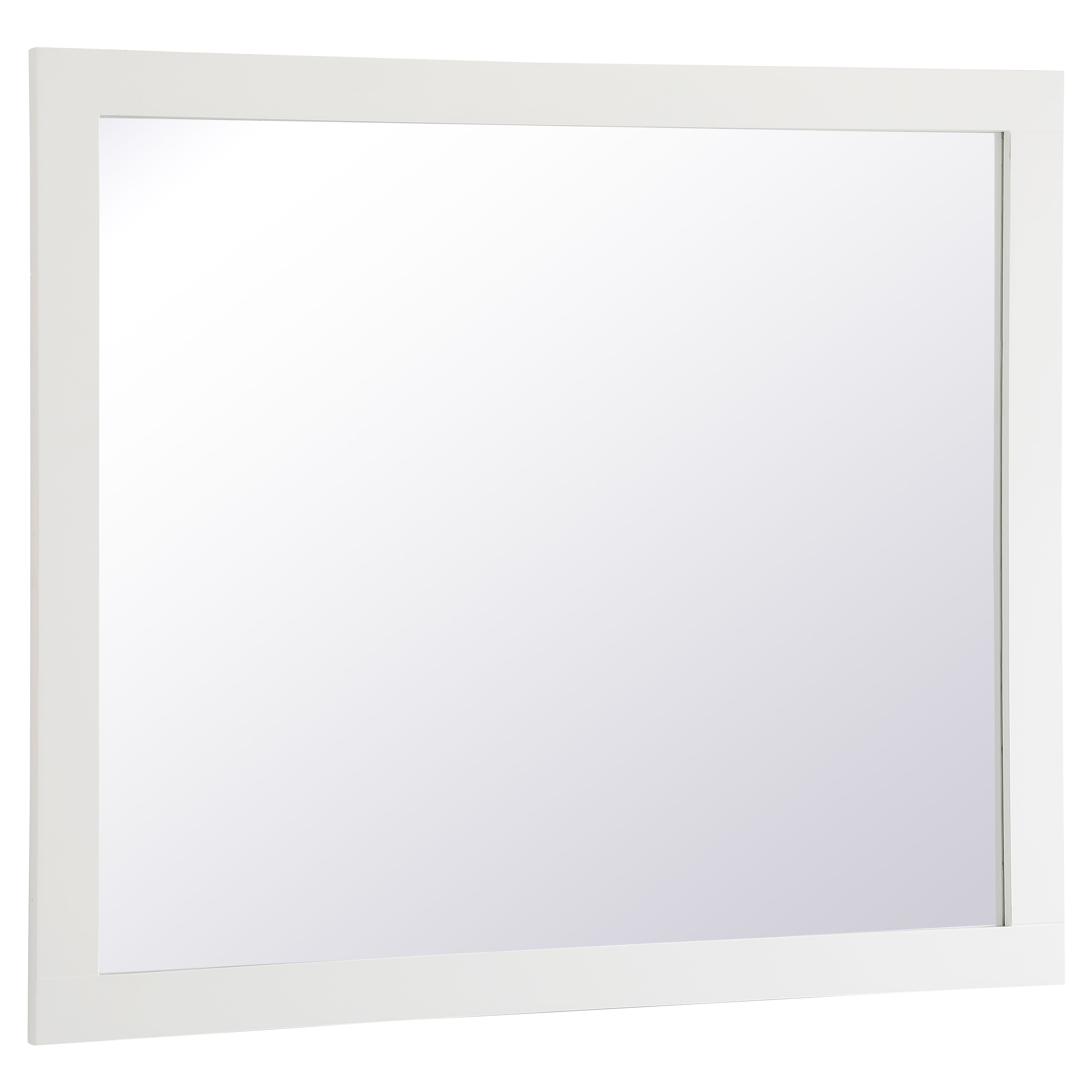 Elegant Decor, VM24236WH Aqua 42" x 36" Framed Rectangular Mirror in White