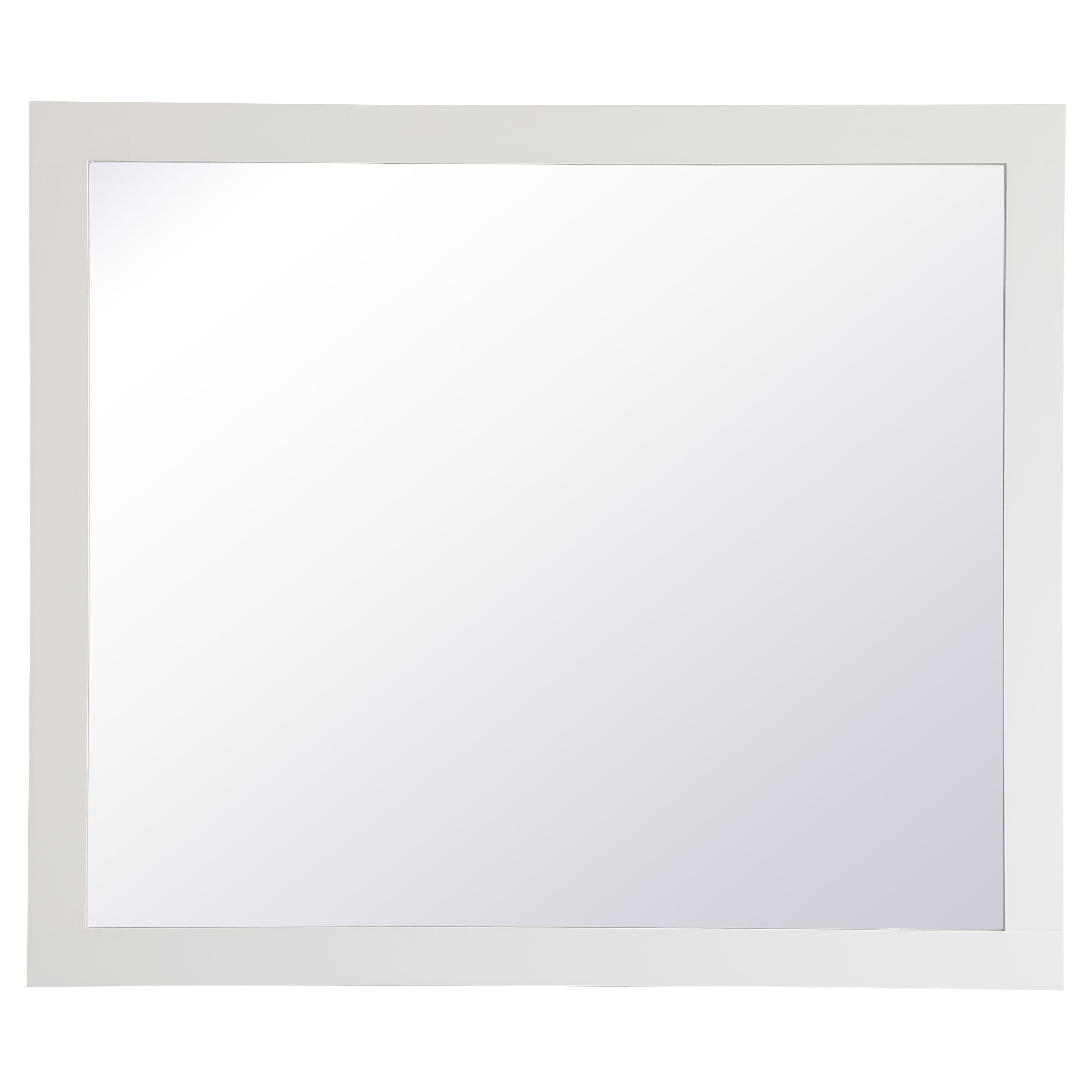 Elegant Decor, VM24236WH Aqua 42" x 36" Framed Rectangular Mirror in White