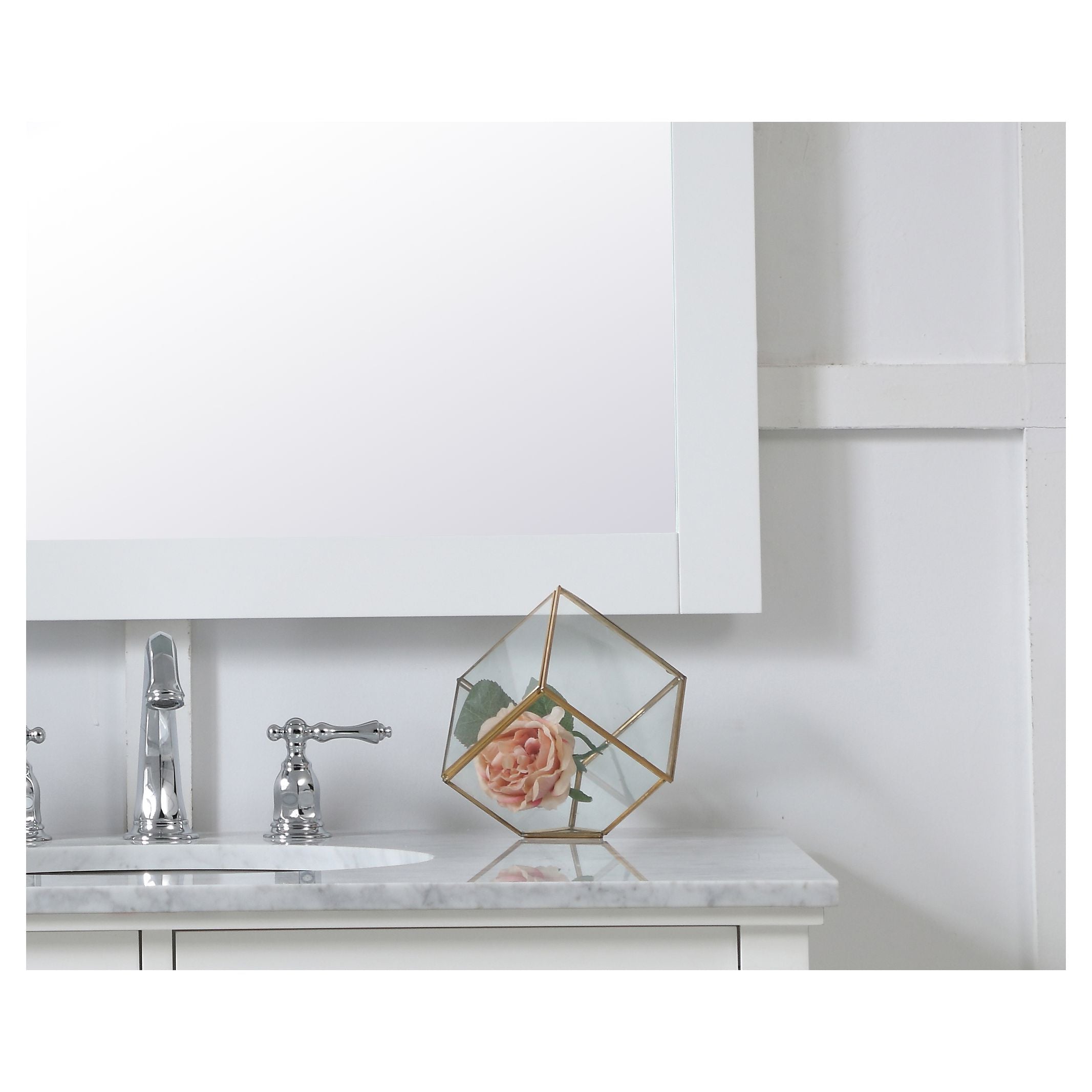 Elegant Decor, VM24836WH Aqua 48" x 36" Framed Rectangular Mirror in White