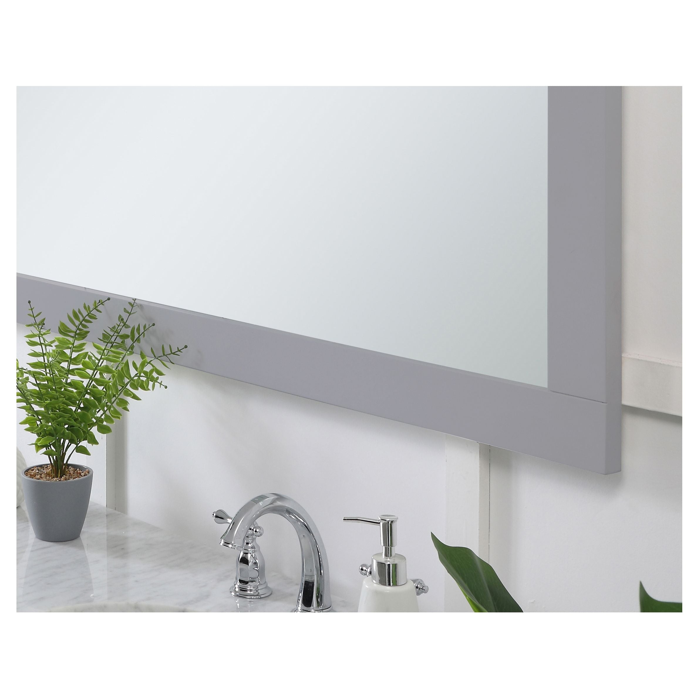 Elegant Decor, VM27236GR Aqua 72" x 36" Framed Rectangular Mirror in Grey