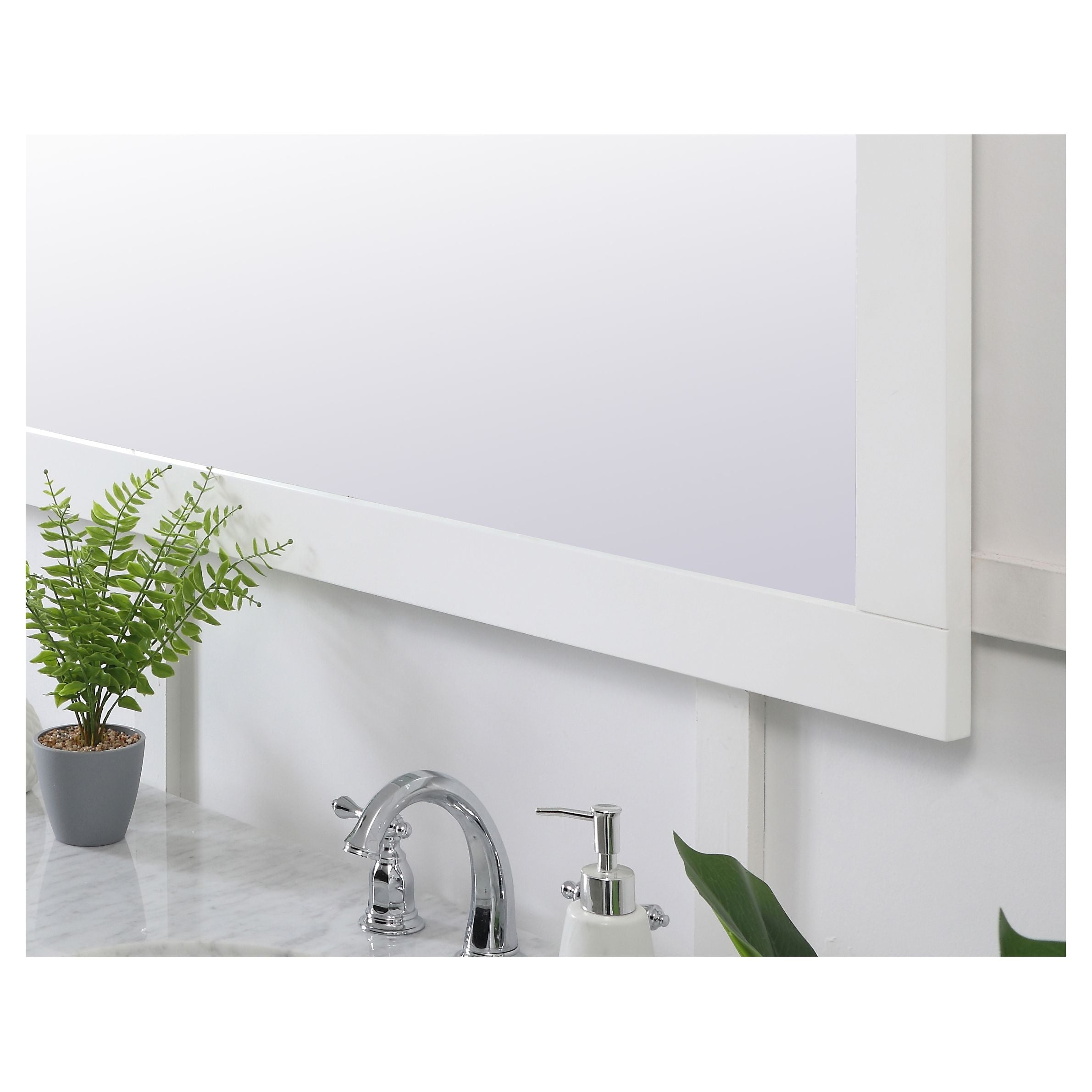 Elegant Decor, VM27236WH Aqua 72" x 36" Framed Rectangular Mirror in White