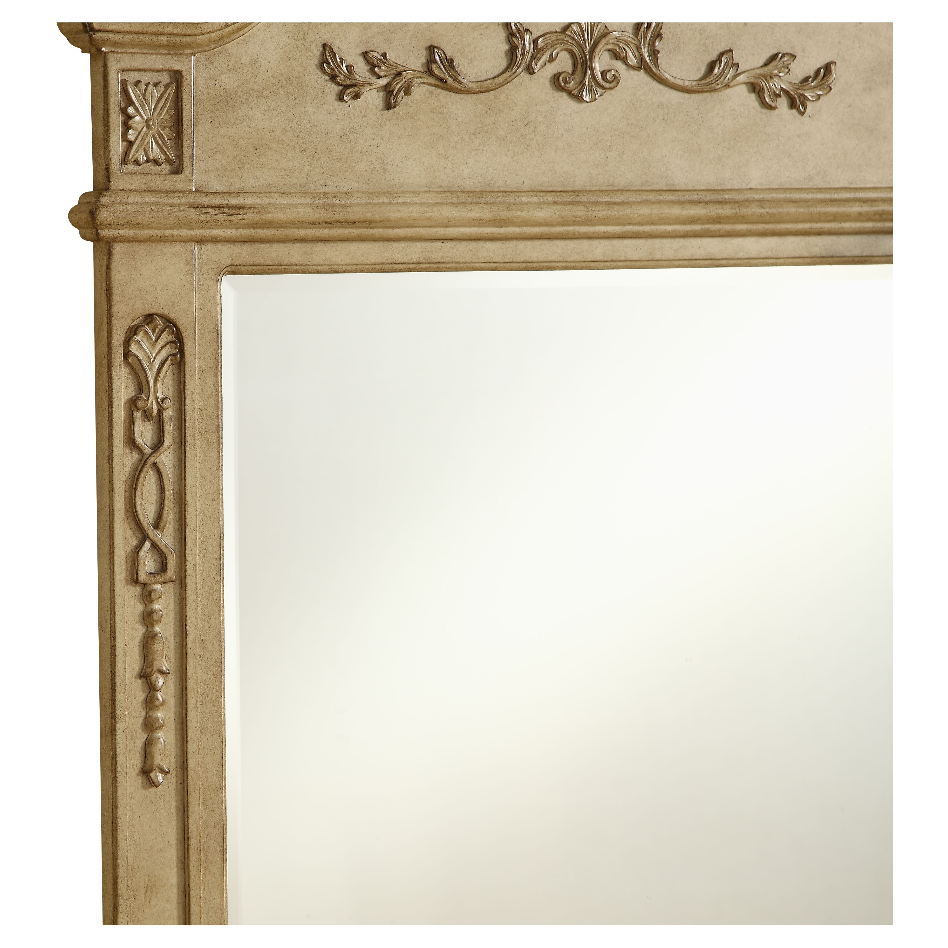 Elegant Decor, VM3001AB Danville 32" x 38" Wood Framed Decorative Mirror in Antique Beige